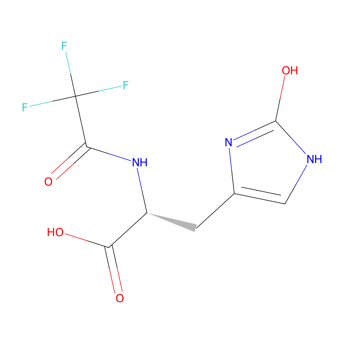 (2R)-3-(2-hydroxy-1H-imidazol-4-yl)-2-(2,2,2-trifluoroacetamido)propanoic acid molecular structure, CAS 2679937-25-6