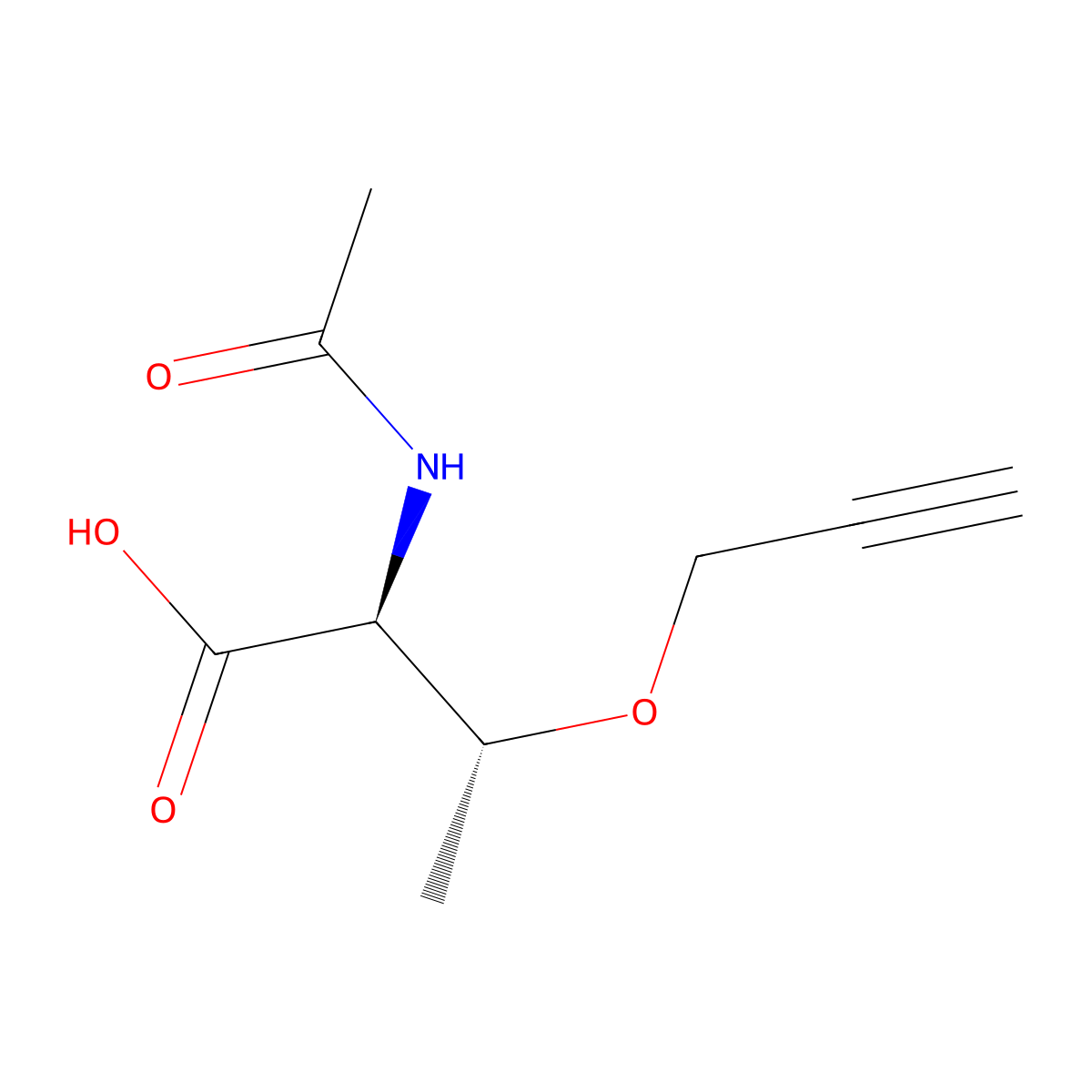 (2S,3R)-2-acetamido-3-(prop-2-yn-1-yloxy)butanoic acid molecular structure, CAS 2679937-28-9