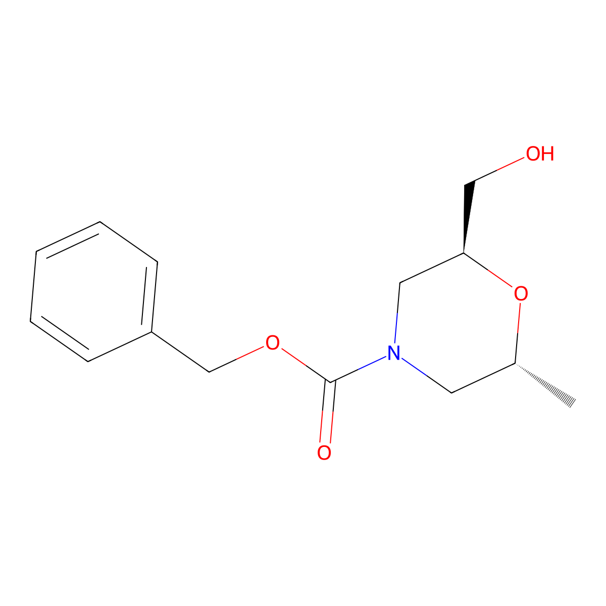 benzyl (2S,6R)-2-(hydroxymethyl)-6-methylmorpholine-4-carboxylate molecular structure, CAS 2679937-32-5