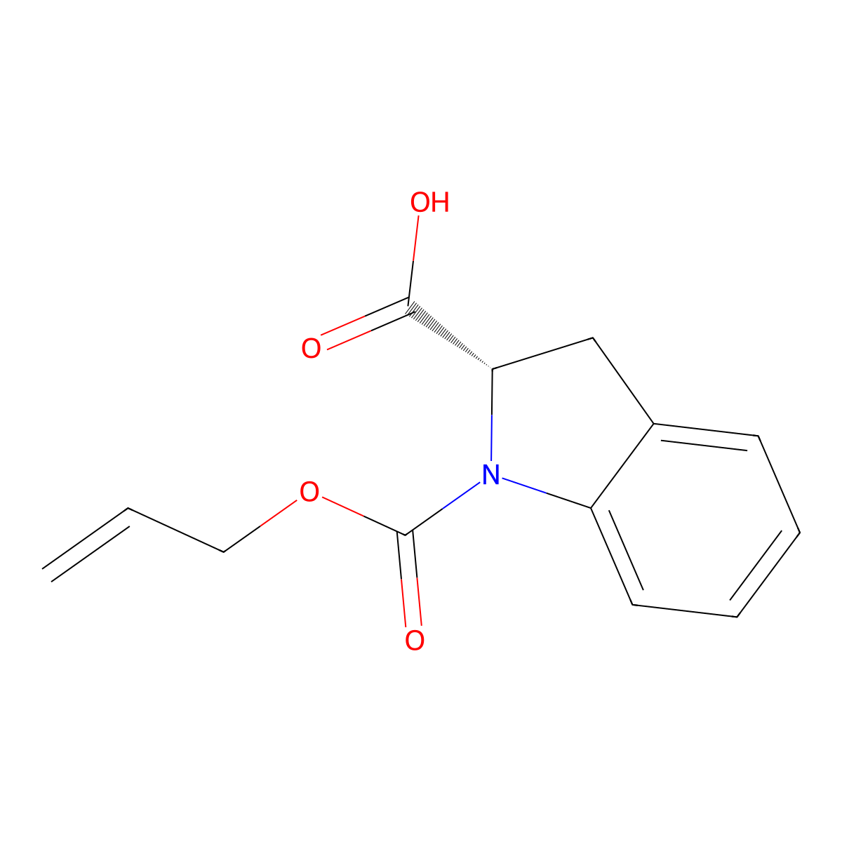 (2S)-1-[(prop-2-en-1-yloxy)carbonyl]-2,3-dihydro-1H-indole-2-carboxylic acid molecular structure, CAS 2679937-37-0