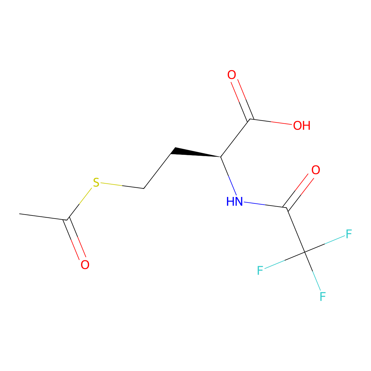 (2S)-4-(acetylsulfanyl)-2-(2,2,2-trifluoroacetamido)butanoic acid molecular structure, CAS 2679937-64-3
