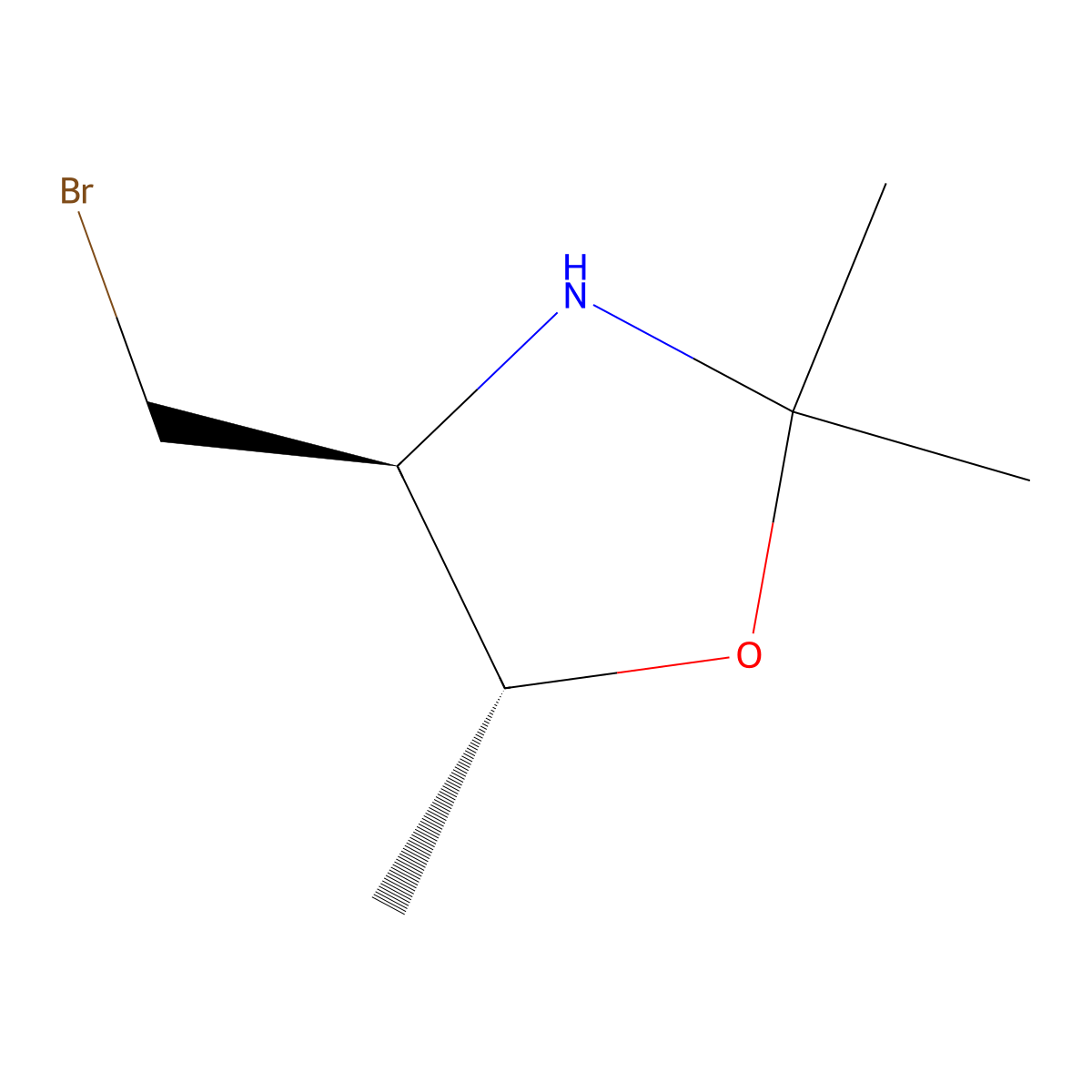 (4S,5R)-4-(bromomethyl)-2,2,5-trimethyl-1,3-oxazolidine molecular structure, CAS 2679937-66-5