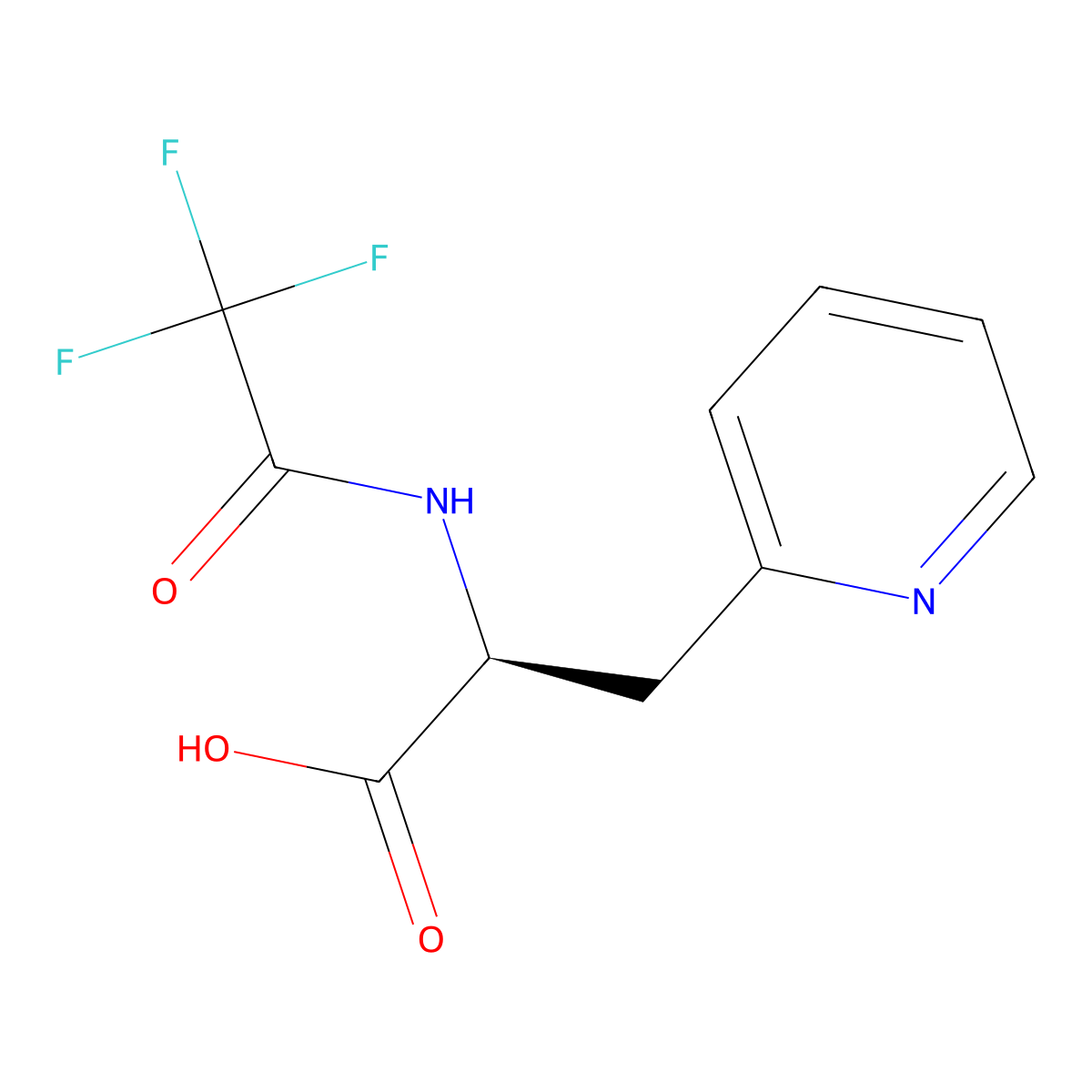 (2S)-3-(pyridin-2-yl)-2-(2,2,2-trifluoroacetamido)propanoic acid molecular structure, CAS 2679937-68-7