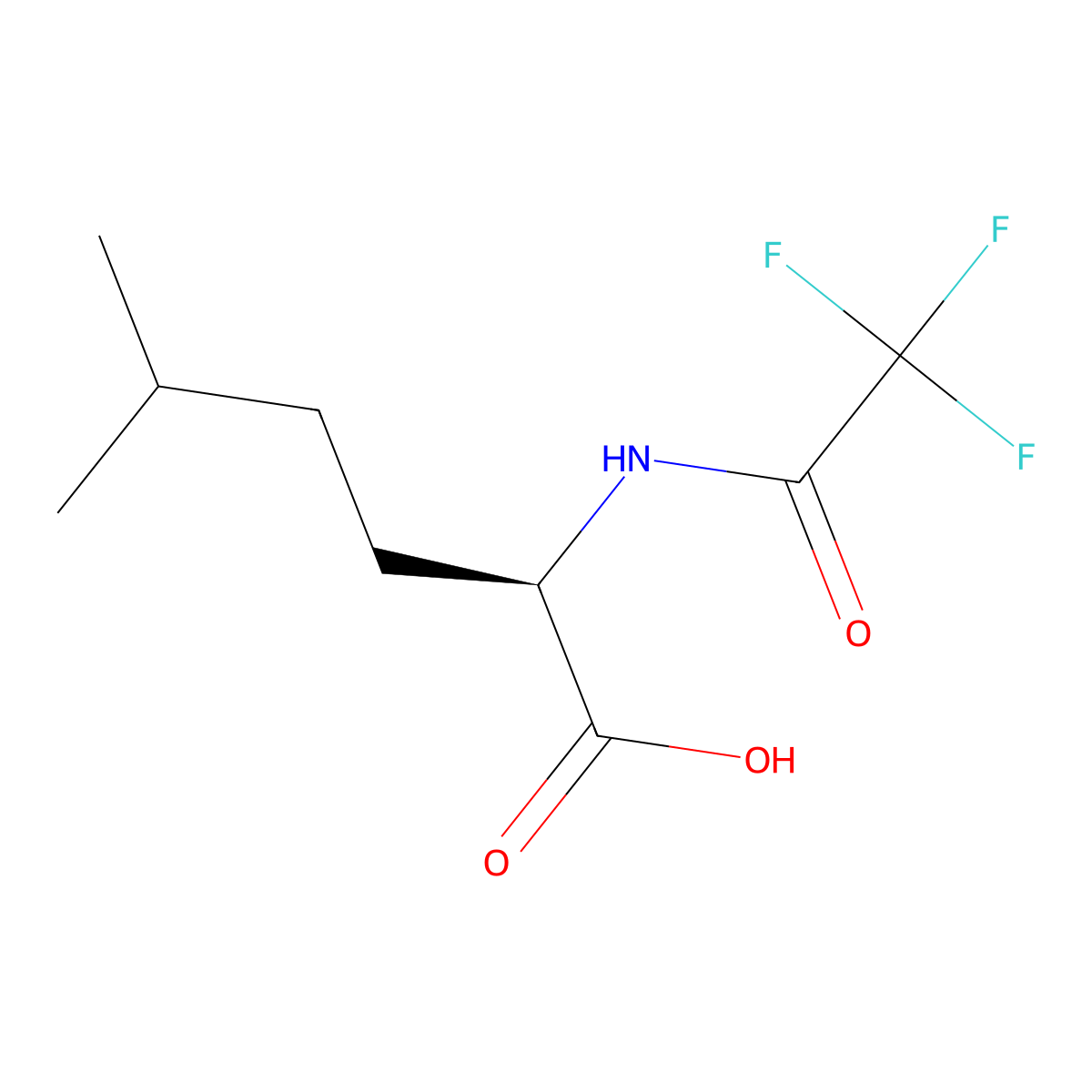 (2R)-5-methyl-2-(2,2,2-trifluoroacetamido)hexanoic acid molecular structure, CAS 2679937-69-8