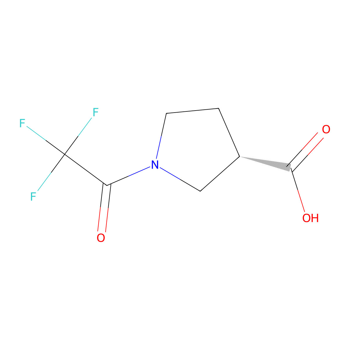 (3S)-1-(2,2,2-trifluoroacetyl)pyrrolidine-3-carboxylic acid molecular structure, CAS 2679937-79-0