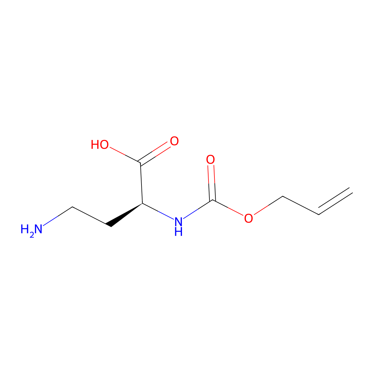 (2S)-4-amino-2-{[(prop-2-en-1-yloxy)carbonyl]amino}butanoic acid molecular structure, CAS 2679937-82-5