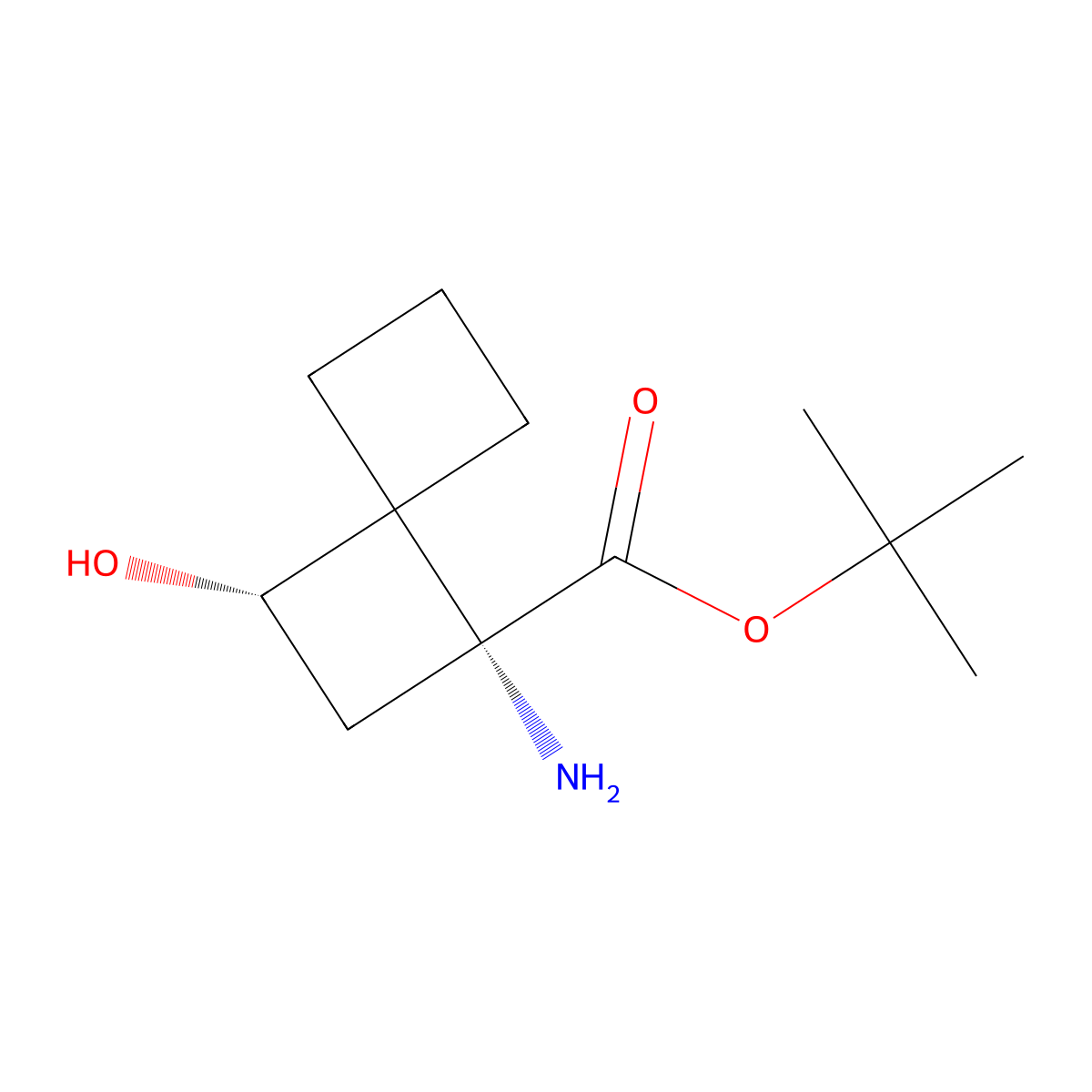 rac-tert-butyl (1R,3S)-1-amino-3-hydroxyspiro[3.3]heptane-1-carboxylate molecular structure, CAS 2679937-92-7