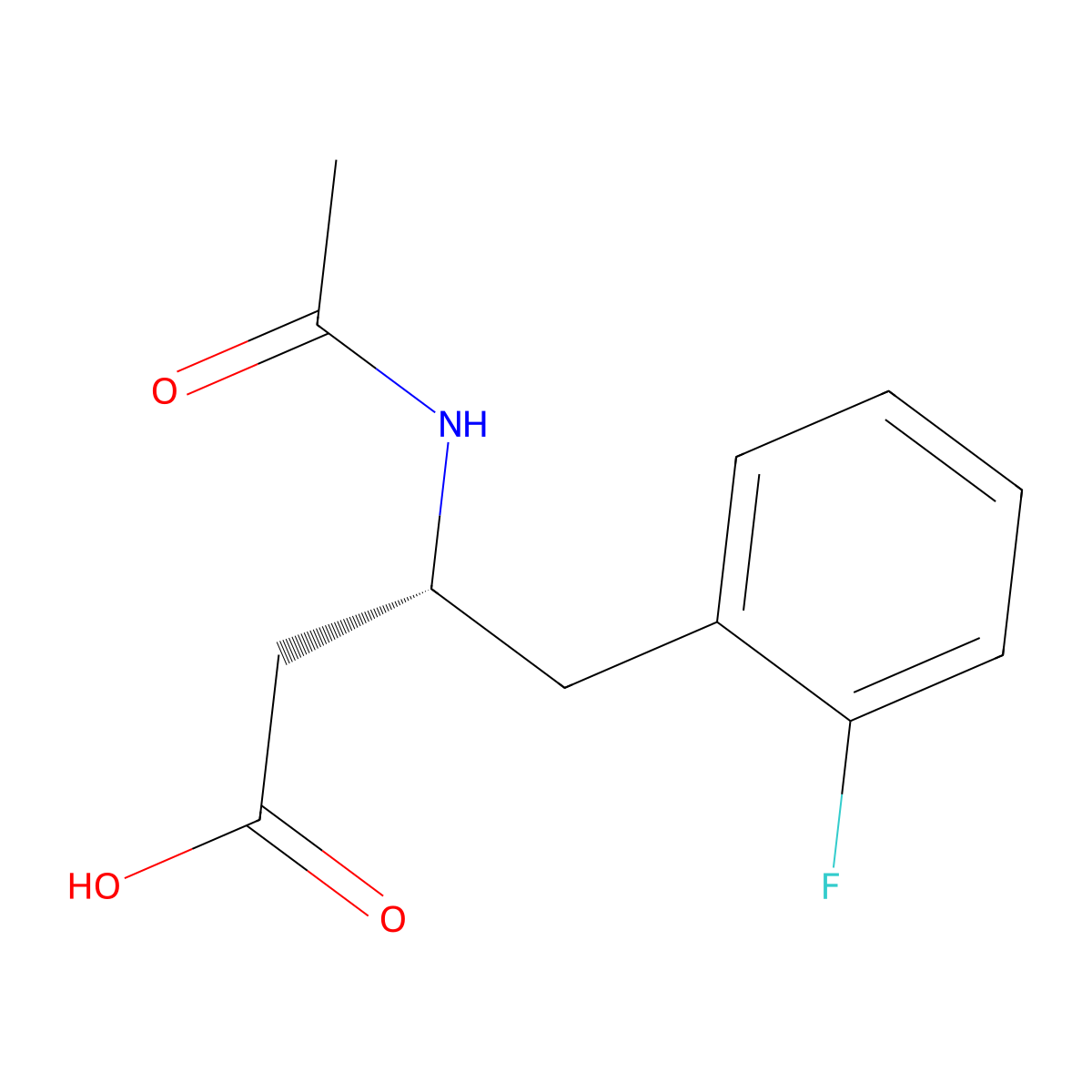 (3R)-3-acetamido-4-(2-fluorophenyl)butanoic acid molecular structure, CAS 2679938-01-1