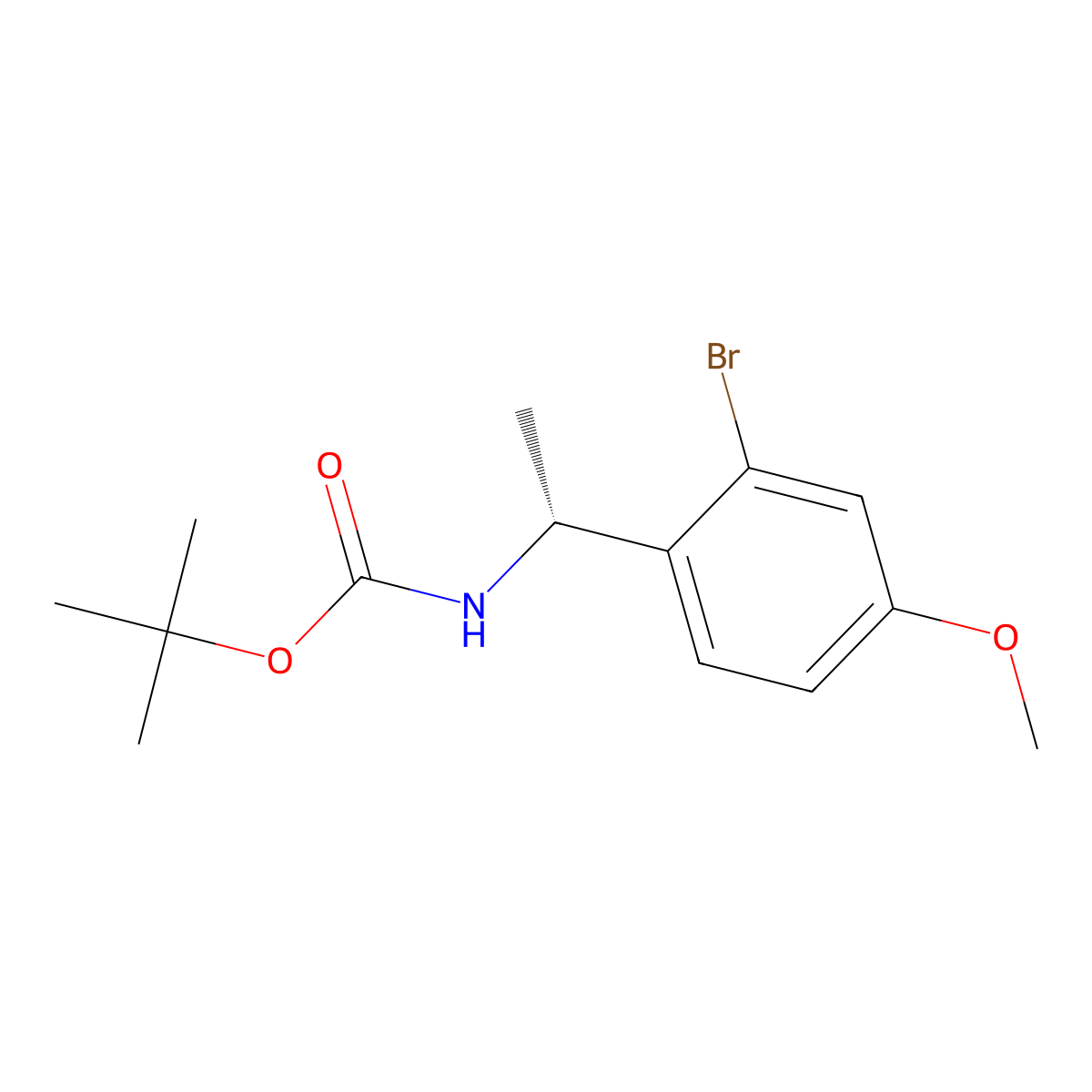 tert-butyl N-[(1R)-1-(2-bromo-4-methoxyphenyl)ethyl]carbamate molecular structure, CAS 2679938-14-6