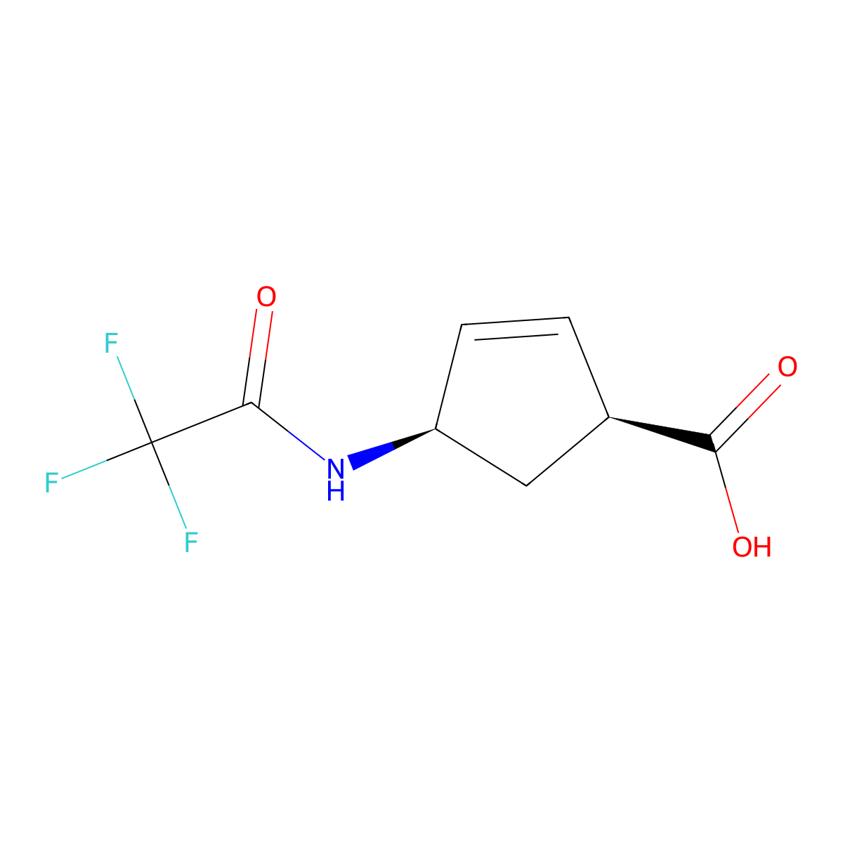 (1S,4R)-4-(2,2,2-trifluoroacetamido)cyclopent-2-ene-1-carboxylic acid molecular structure, CAS 2679938-24-8