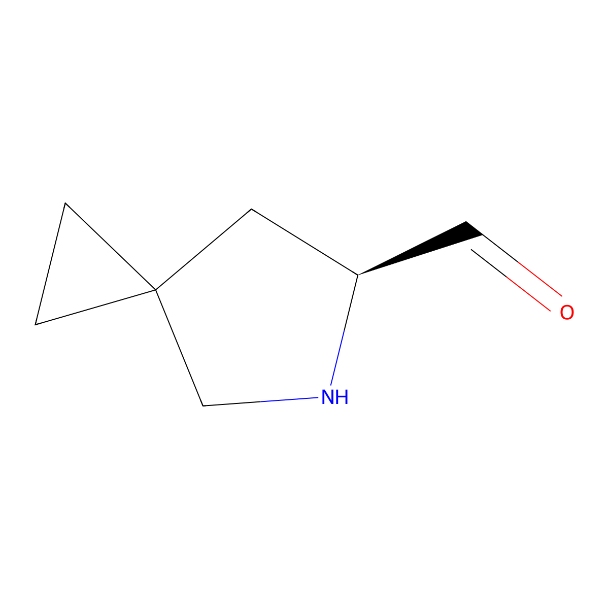 (6S)-5-azaspiro[2.4]heptane-6-carbaldehyde molecular structure, CAS 2679938-32-8