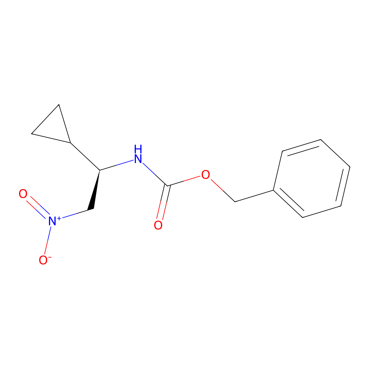 benzyl N-[(1R)-1-cyclopropyl-2-nitroethyl]carbamate molecular structure, CAS 2679938-37-3