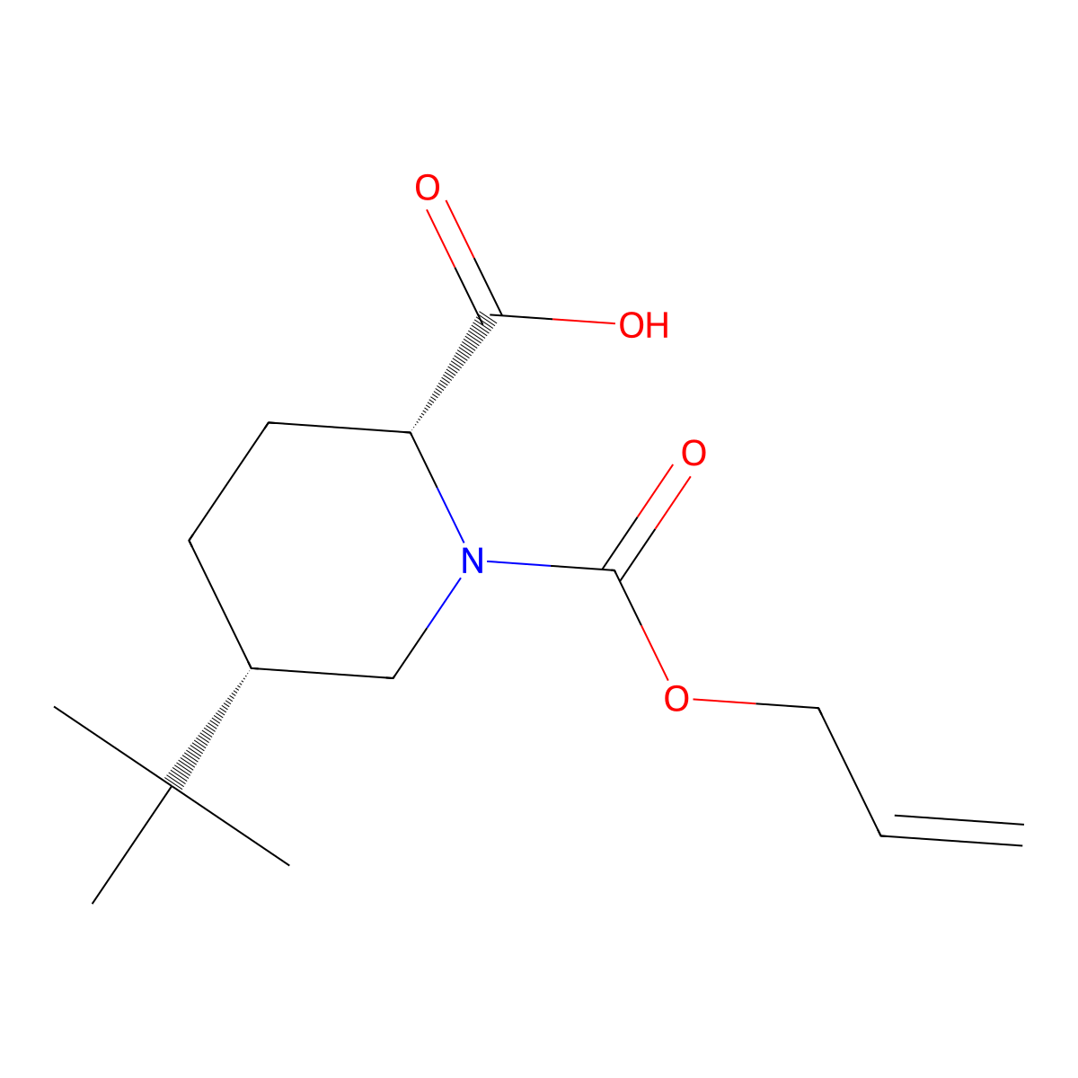 rac-(2R,5S)-5-tert-butyl-1-[(prop-2-en-1-yloxy)carbonyl]piperidine-2-carboxylic acid molecular structure, CAS 2679938-38-4