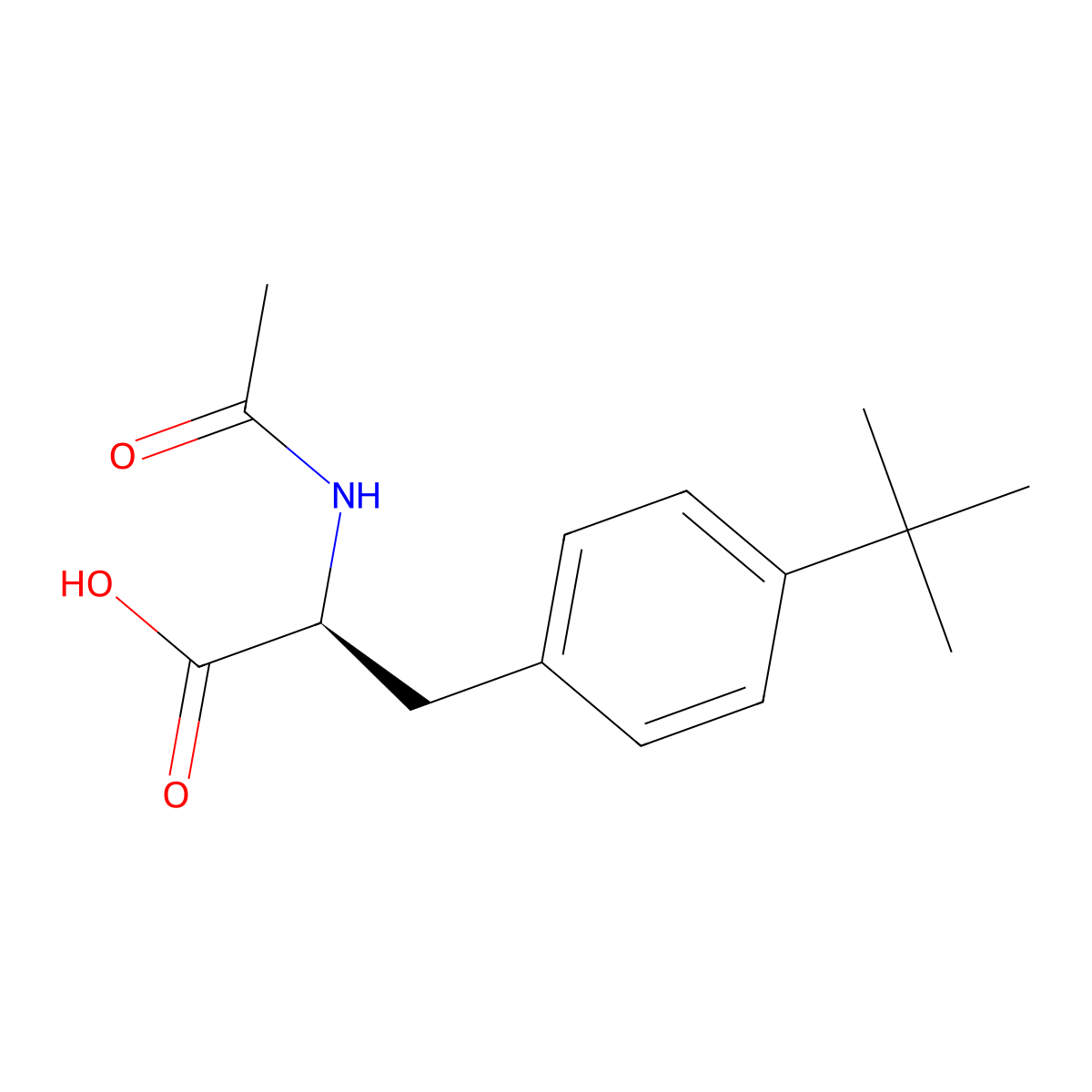 (2S)-3-(4-tert-butylphenyl)-2-acetamidopropanoic acid molecular structure, CAS 2679938-39-5