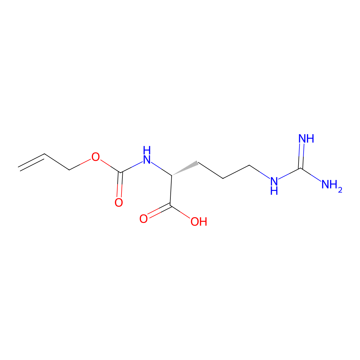 (2R)-5-carbamimidamido-2-{[(prop-2-en-1-yloxy)carbonyl]amino}pentanoic acid molecular structure, CAS 2679938-46-4