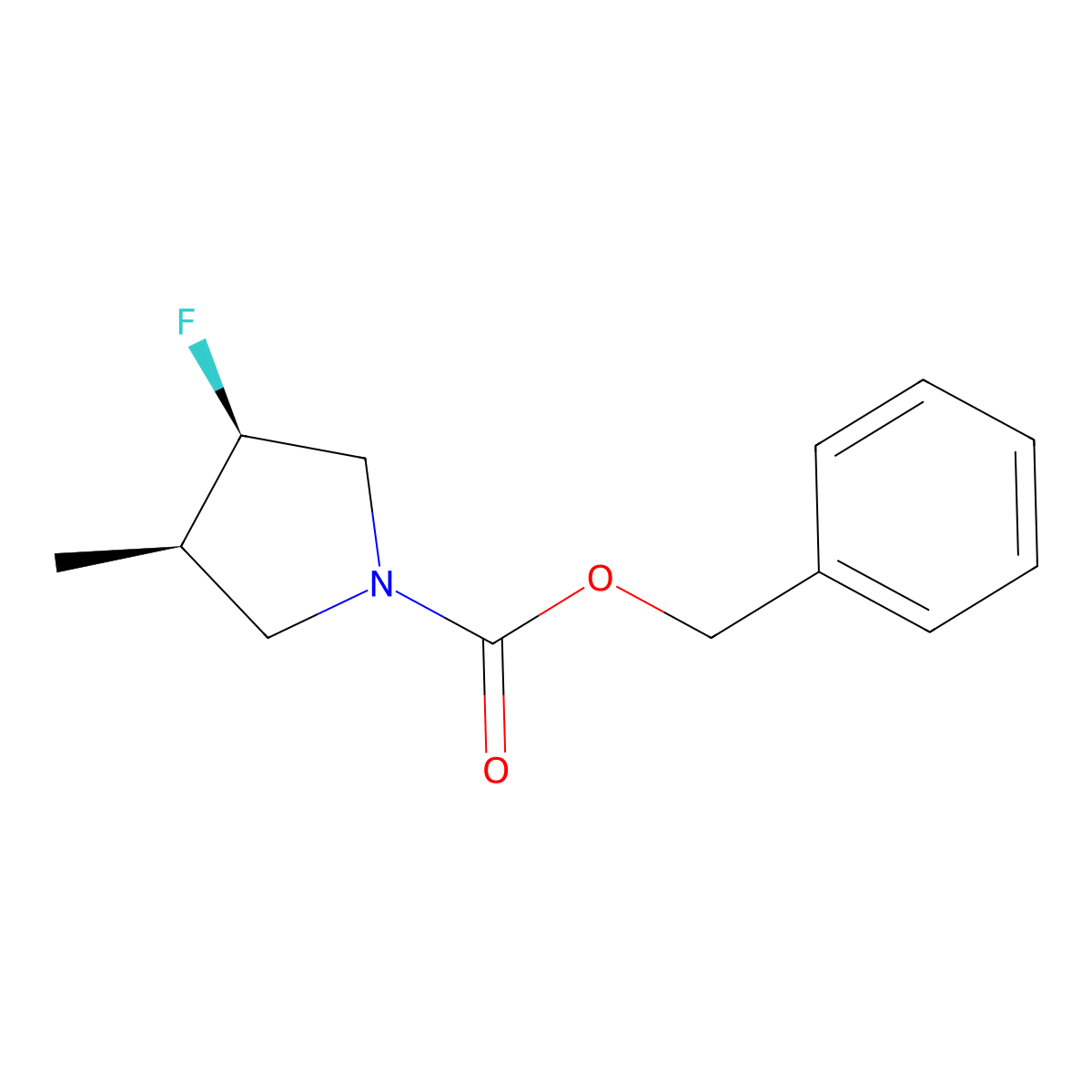 rac-benzyl (3R,4R)-3-fluoro-4-methylpyrrolidine-1-carboxylate molecular structure, CAS 2679938-48-6