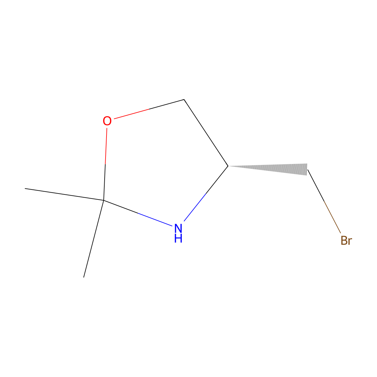(4R)-4-(bromomethyl)-2,2-dimethyl-1,3-oxazolidine molecular structure, CAS 2679938-51-1