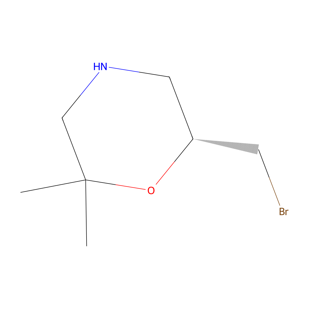 (6R)-6-(bromomethyl)-2,2-dimethylmorpholine molecular structure, CAS 2679938-54-4