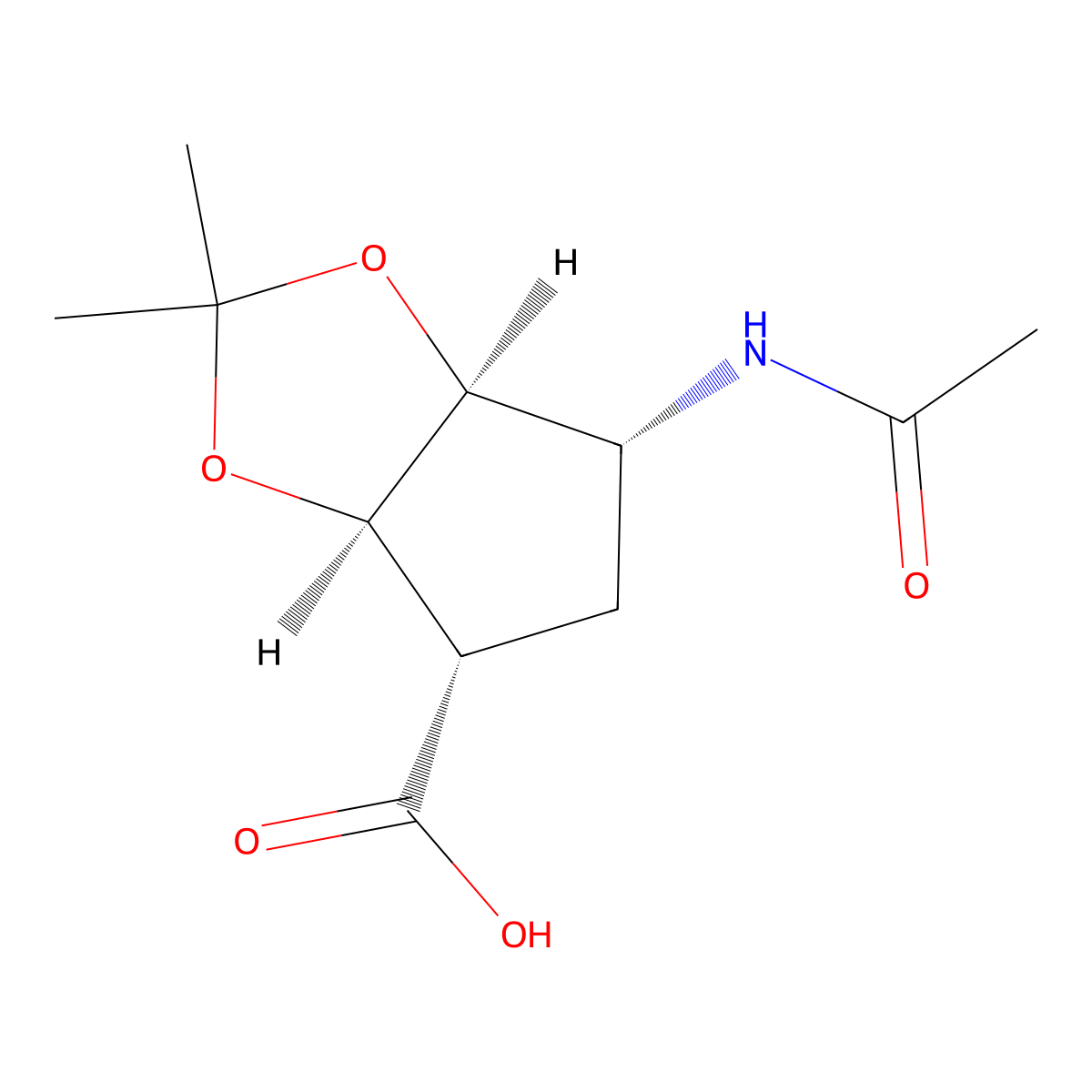 rac-(3aR,4S,6R,6aS)-6-acetamido-2,2-dimethyl-hexahydrocyclopenta[d][1,3]dioxole-4-carboxylic acid molecular structure, CAS 2679938-66-8