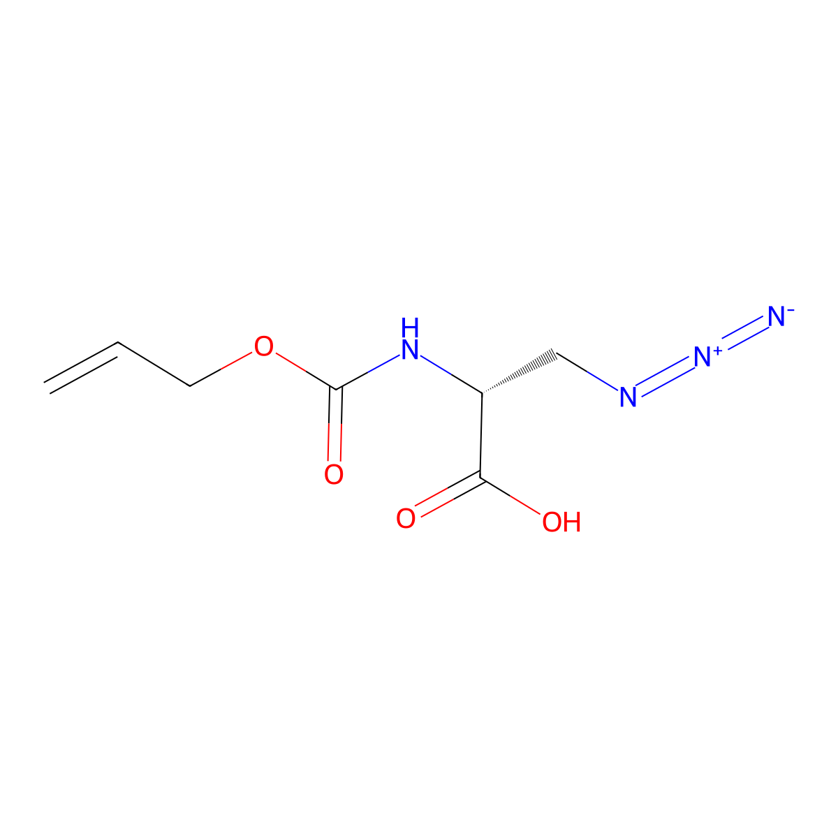 (2R)-3-azido-2-{[(prop-2-en-1-yloxy)carbonyl]amino}propanoic acid molecular structure, CAS 2679938-71-5