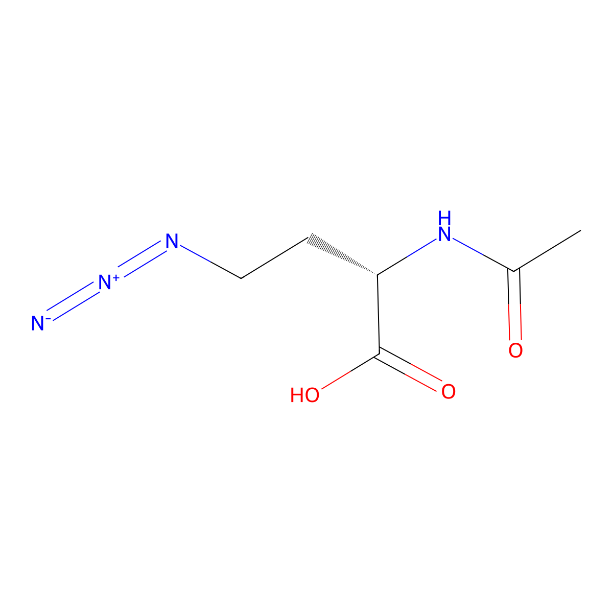(2S)-4-azido-2-acetamidobutanoic acid molecular structure, CAS 2679938-73-7