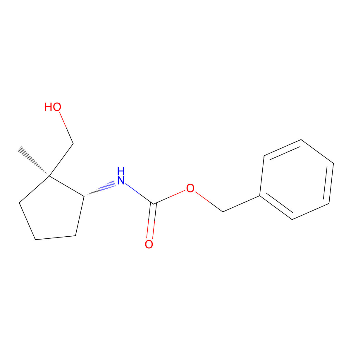 rac-benzyl N-[(1R,2R)-2-(hydroxymethyl)-2-methylcyclopentyl]carbamate molecular structure, CAS 2679938-82-8