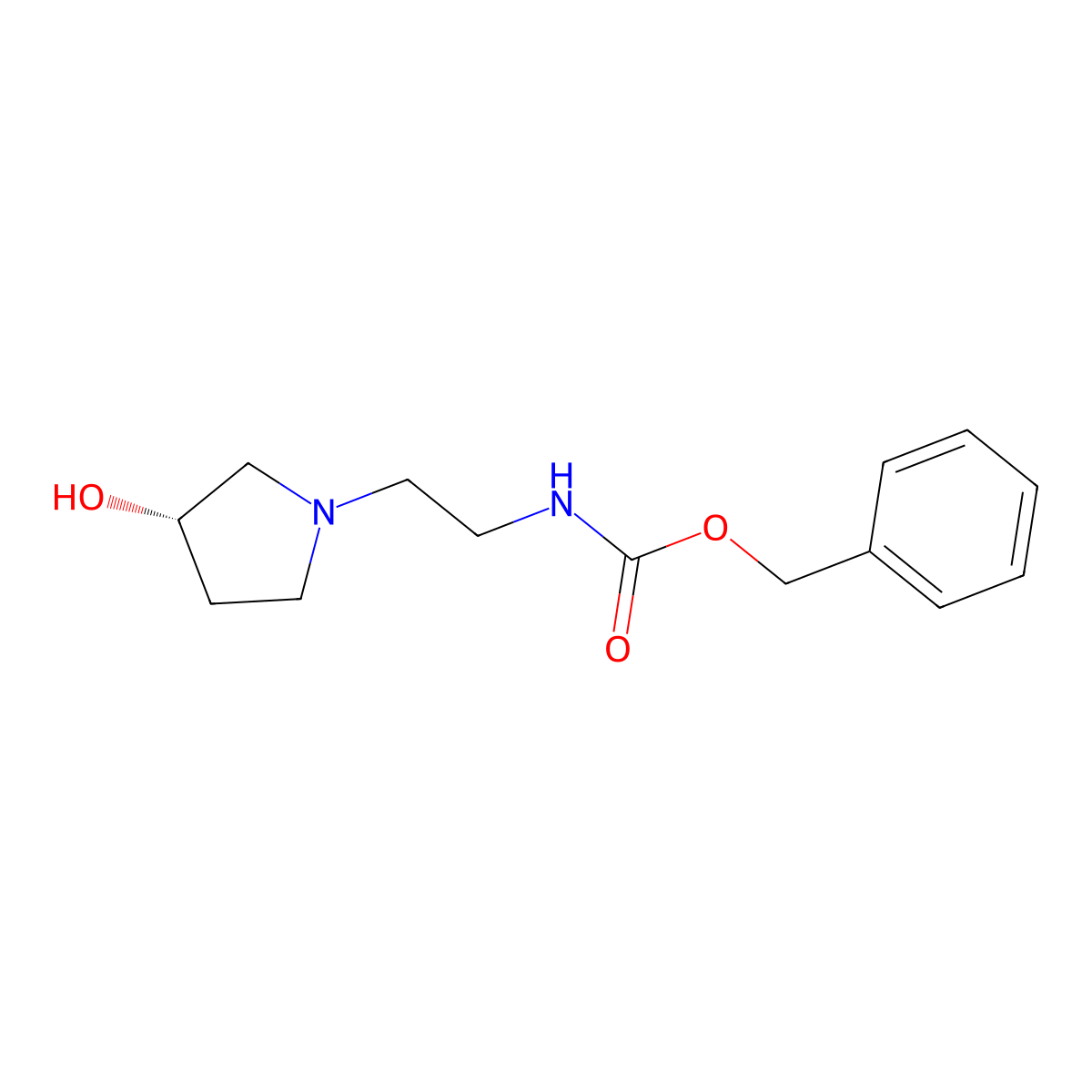benzyl N-{2-[(3S)-3-hydroxypyrrolidin-1-yl]ethyl}carbamate molecular structure, CAS 2679938-88-4