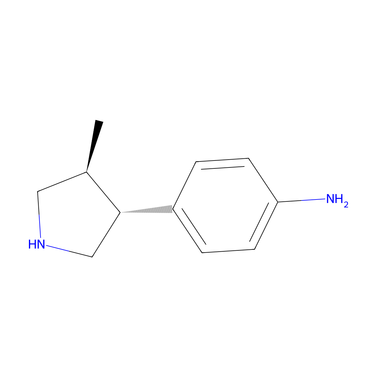 rac-4-[(3R,4S)-4-methylpyrrolidin-3-yl]aniline molecular structure, CAS 2679938-89-5