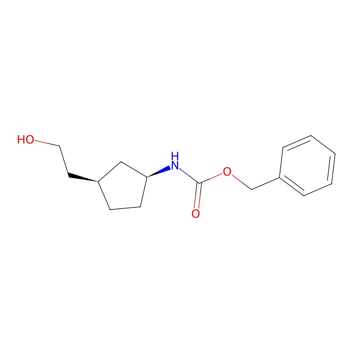 rac-benzyl N-[(1R,3S)-3-(2-hydroxyethyl)cyclopentyl]carbamate molecular structure, CAS 2679938-91-9