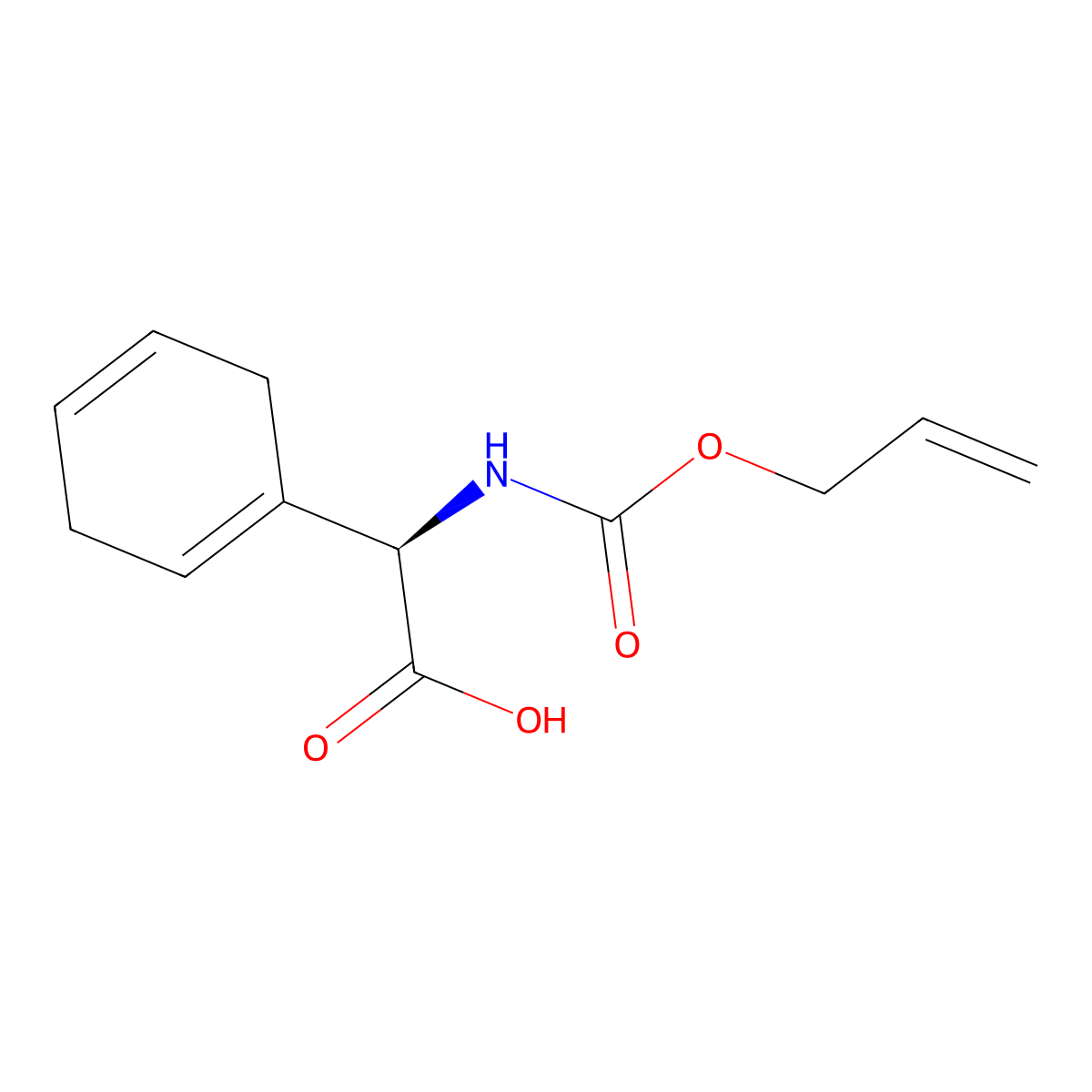 (2R)-2-(cyclohexa-1,4-dien-1-yl)-2-{[(prop-2-en-1-yloxy)carbonyl]amino}acetic acid molecular structure, CAS 2679938-97-5