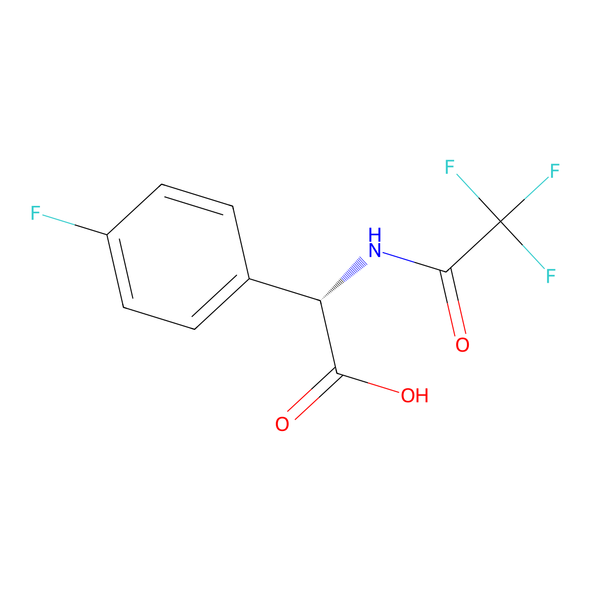 (2S)-2-(4-fluorophenyl)-2-(trifluoroacetamido)acetic acid molecular structure, CAS 2679938-98-6