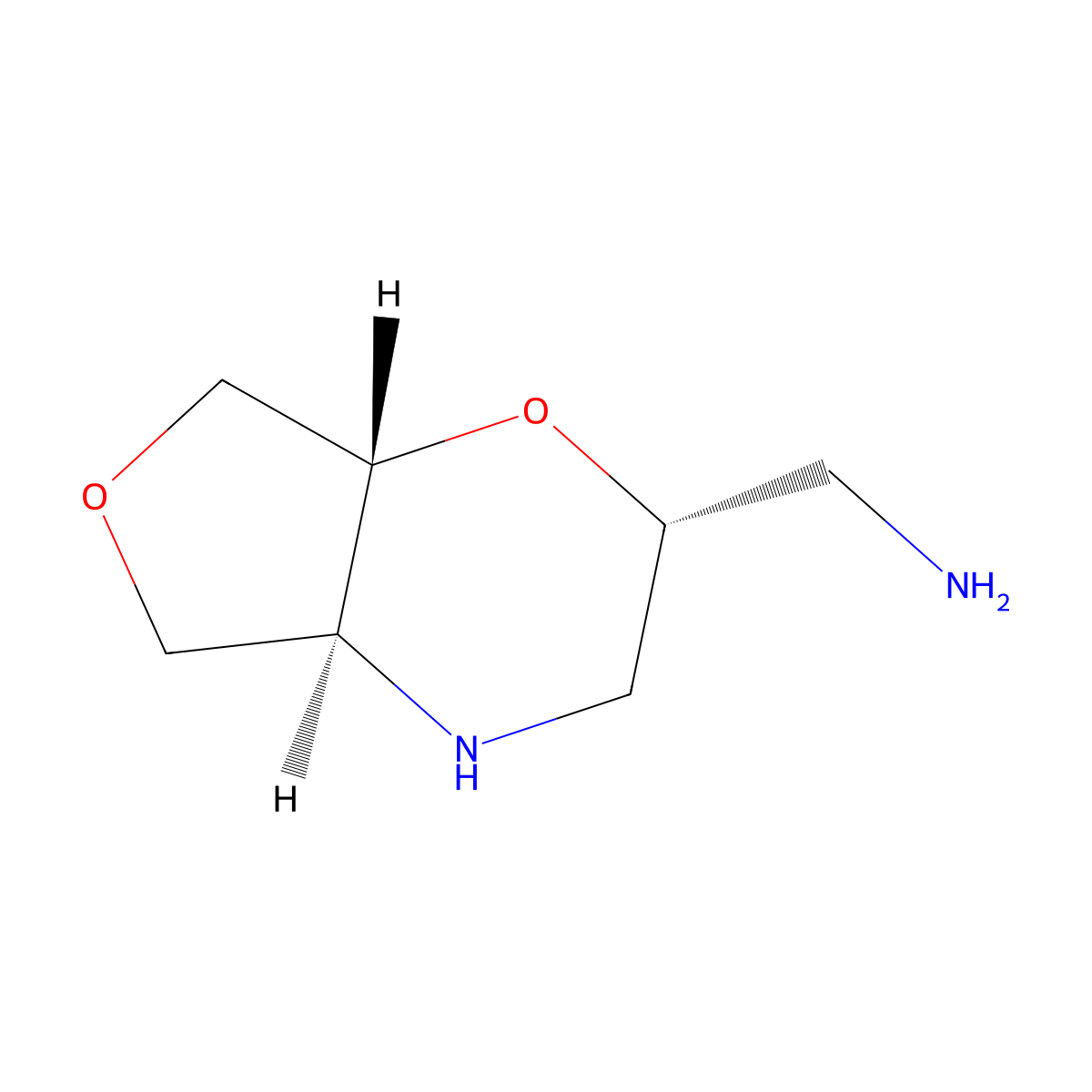rac-1-[(2R,4aS,7aR)-hexahydro-2H-furo[3,4-b][1,4]oxazin-2-yl]methanamine molecular structure, CAS 2679939-03-6