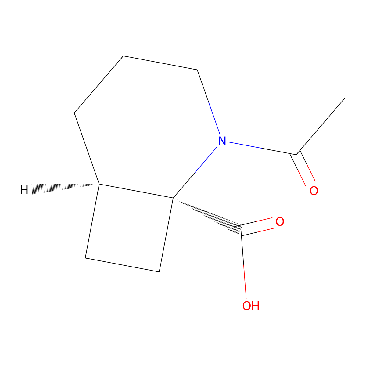 rac-(1R,6S)-2-acetyl-2-azabicyclo[4.2.0]octane-1-carboxylic acid molecular structure, CAS 2679939-06-9
