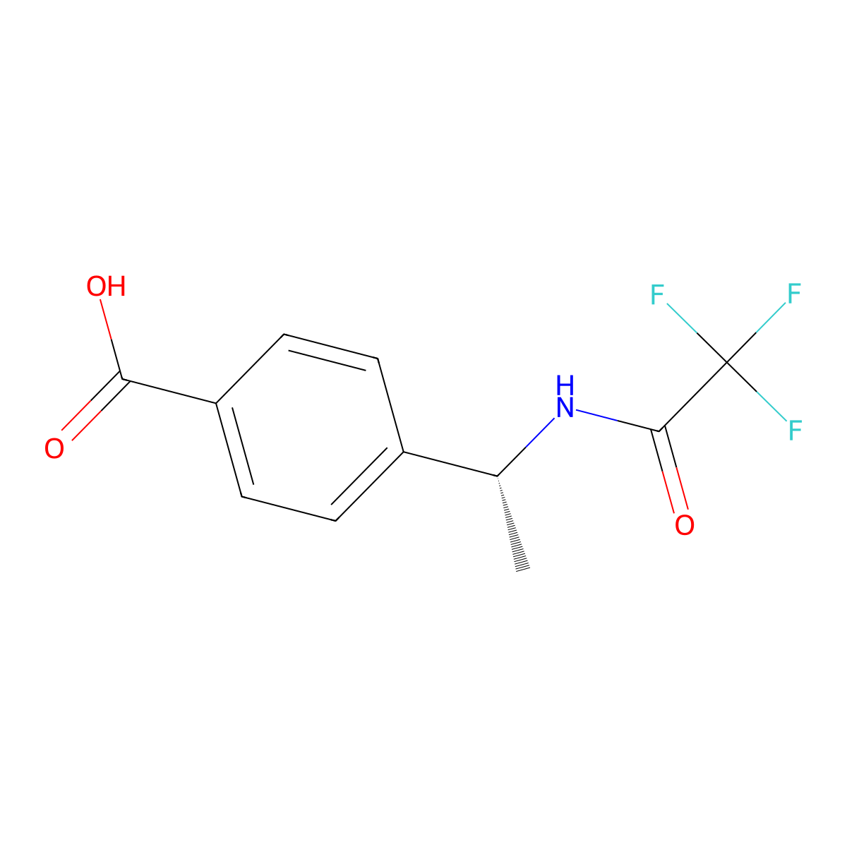 4-[(1R)-1-(trifluoroacetamido)ethyl]benzoic acid molecular structure, CAS 2679939-11-6