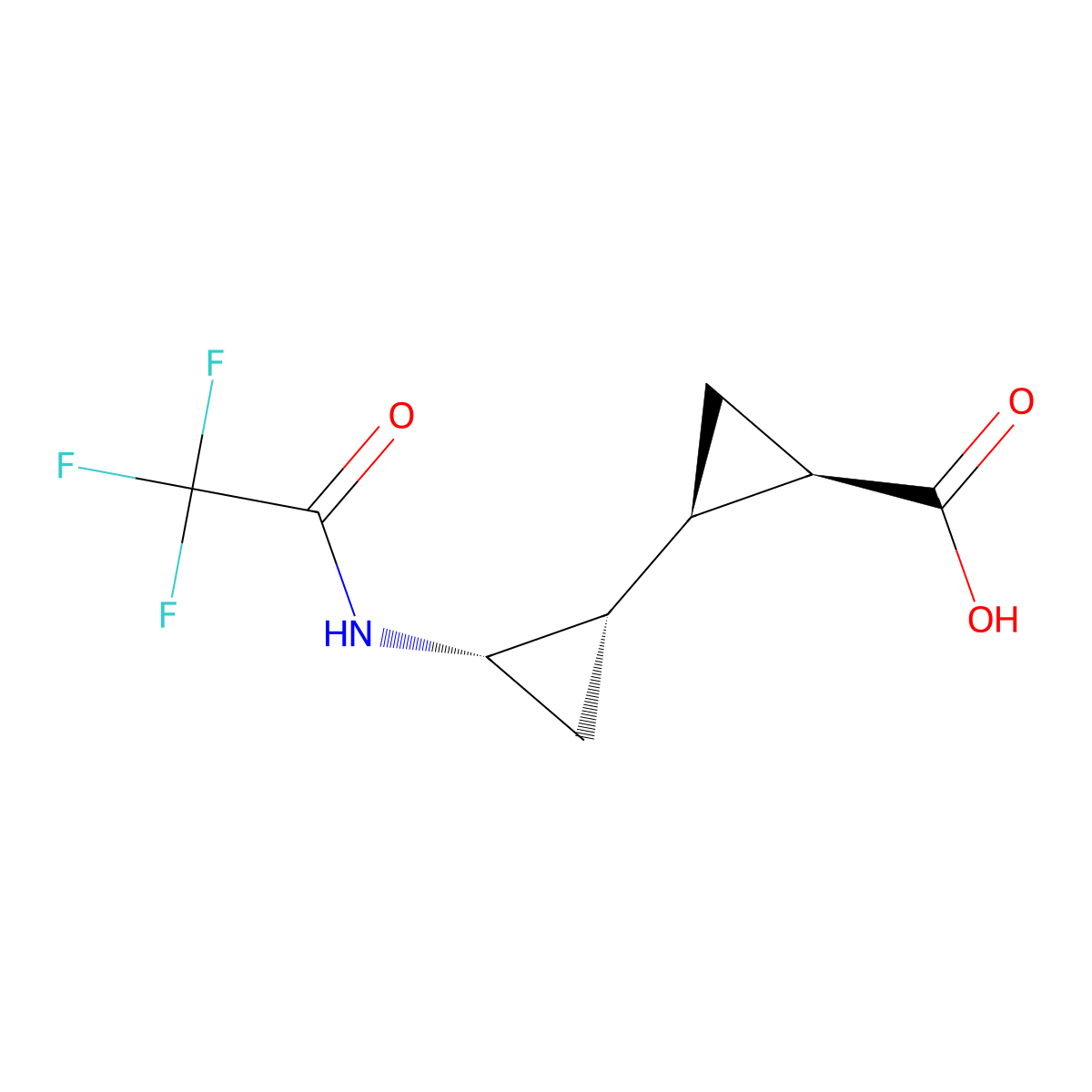 (1RS,1'RS&,2RS,2'RS&)-2'-(2,2,2-trifluoroacetamido)-[1,1'-bi(cyclopropane)]-2-carboxylic acid molecular structure, CAS 2679939-14-9