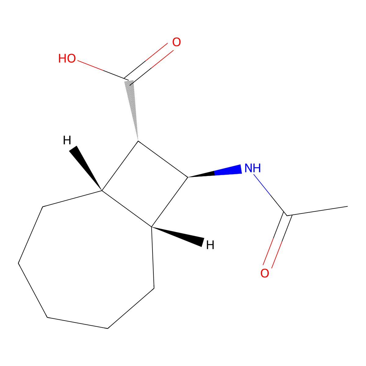 rac-(1R,7S,8S,9S)-9-acetamidobicyclo[5.2.0]nonane-8-carboxylic acid molecular structure, CAS 2679939-30-9