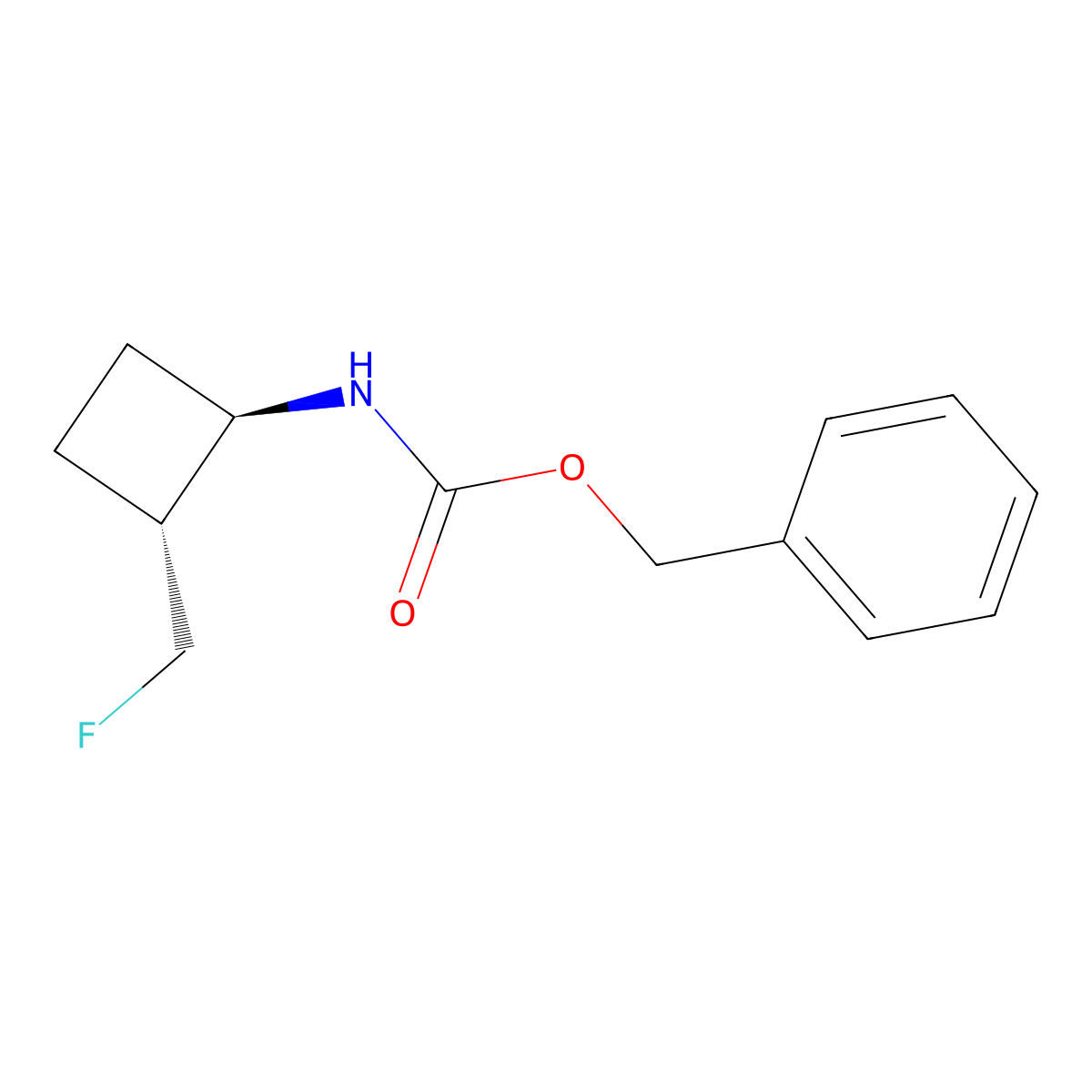rac-benzyl N-[(1R,2R)-2-(fluoromethyl)cyclobutyl]carbamate molecular structure, CAS 2679939-37-6