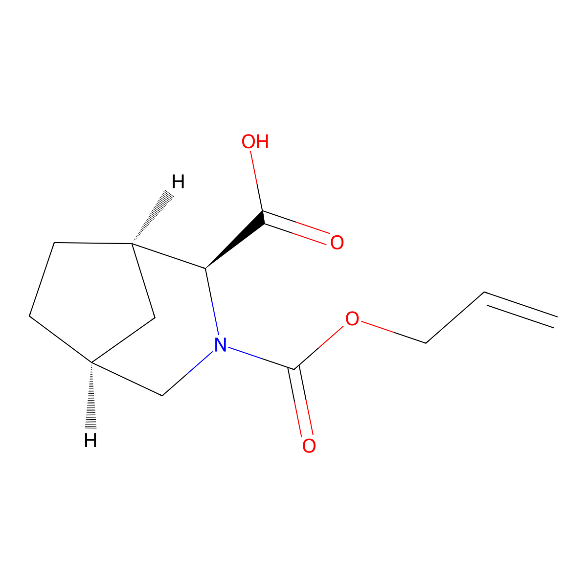 rac-(1R,2S,5S)-3-[(prop-2-en-1-yloxy)carbonyl]-3-azabicyclo[3.2.1]octane-2-carboxylic acid molecular structure, CAS 2679939-42-3