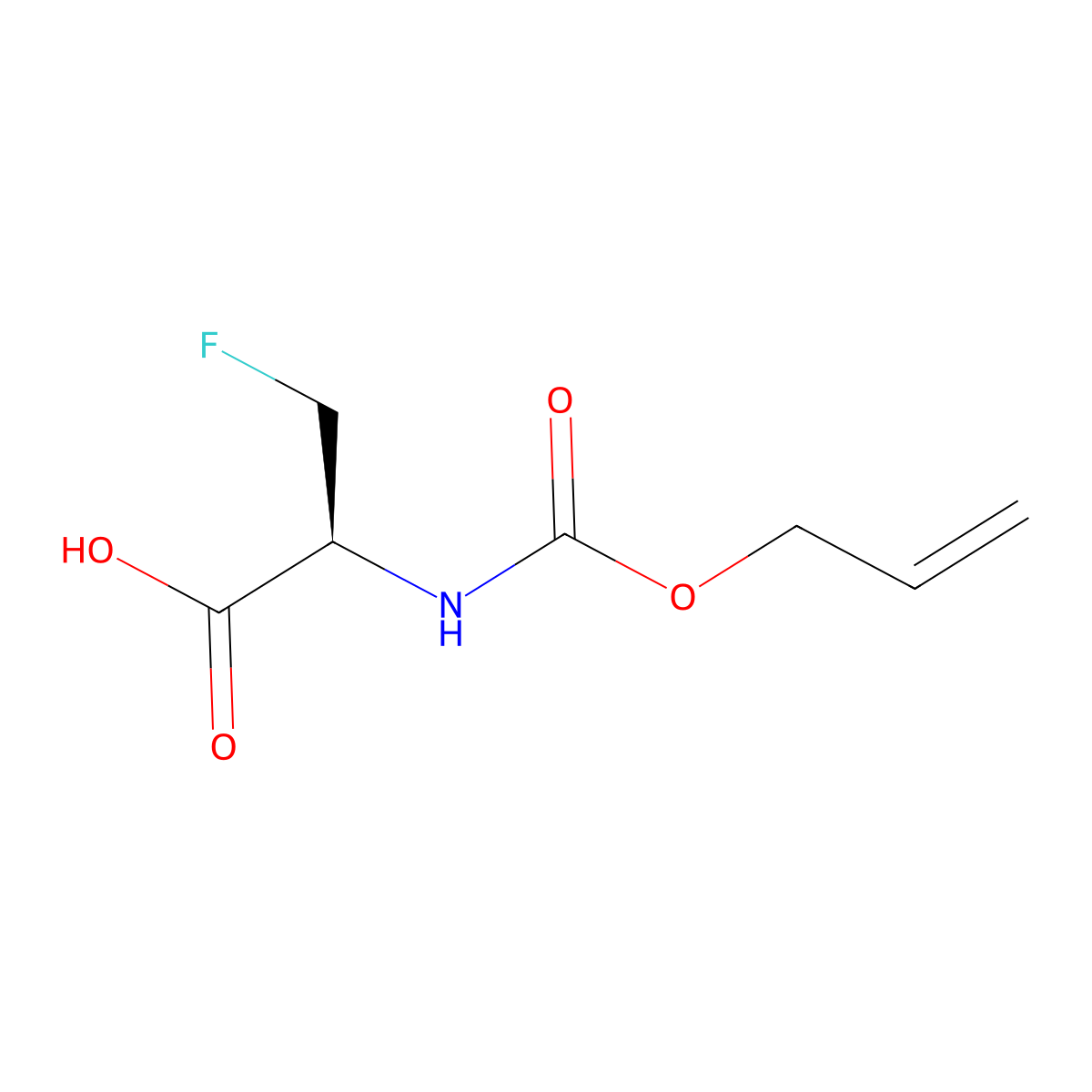 (2S)-3-fluoro-2-{[(prop-2-en-1-yloxy)carbonyl]amino}propanoic acid molecular structure, CAS 2679939-48-9