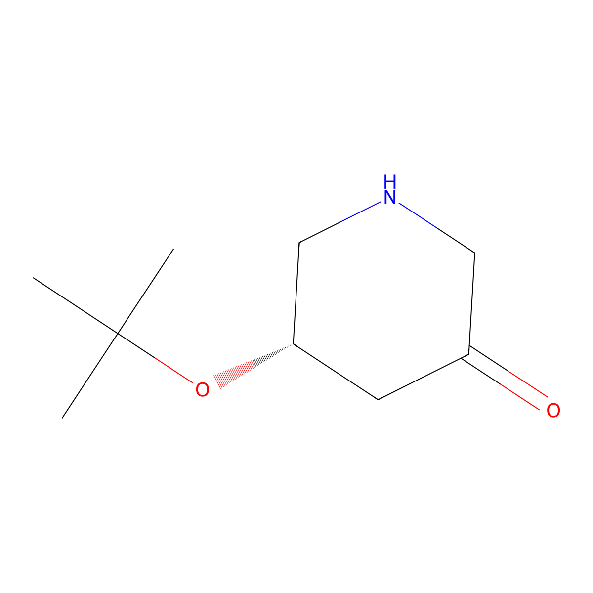 (5S)-5-(tert-butoxy)piperidin-3-one molecular structure, CAS 2679939-49-0