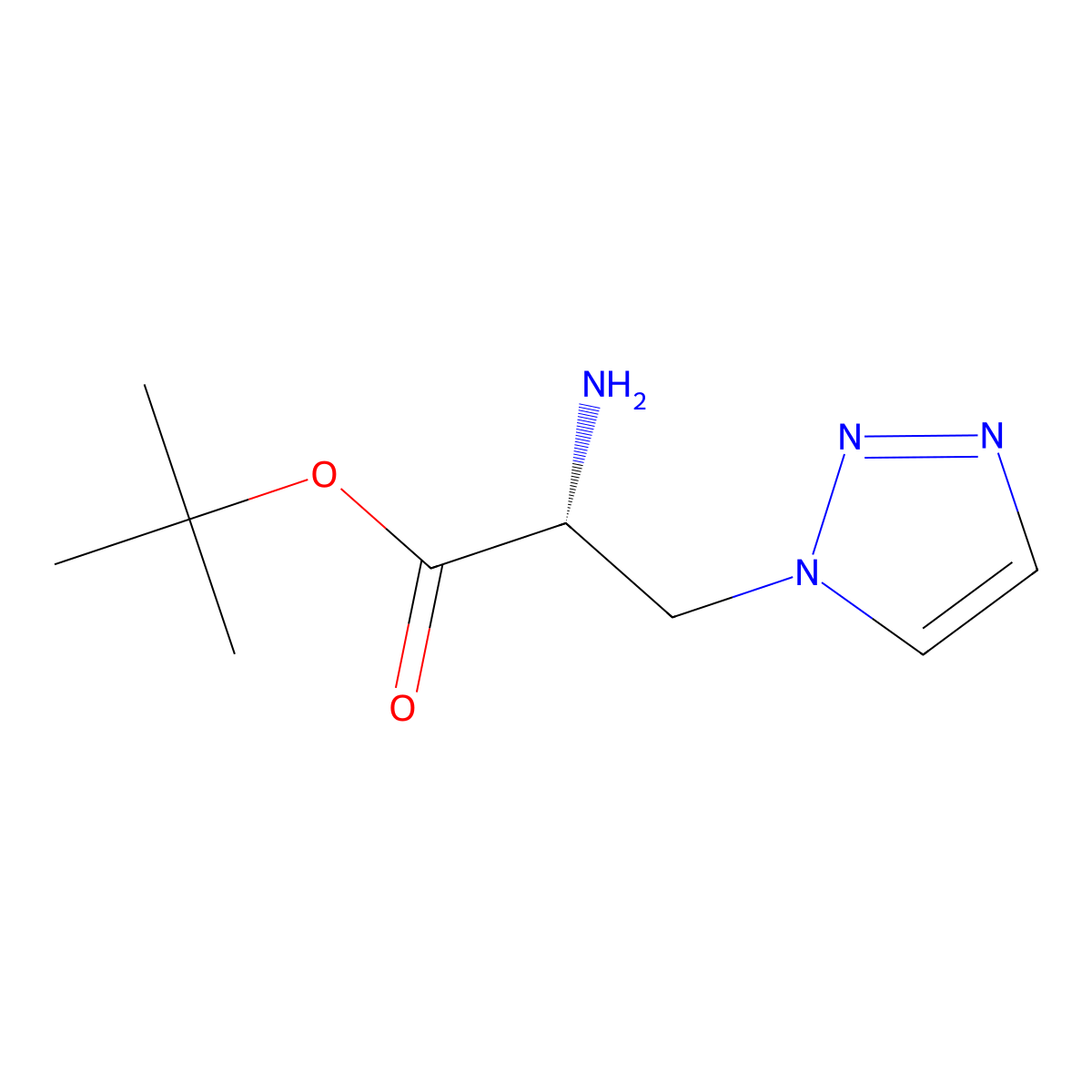 tert-butyl (2R)-2-amino-3-(1H-1,2,3-triazol-1-yl)propanoate molecular structure, CAS 2679939-55-8