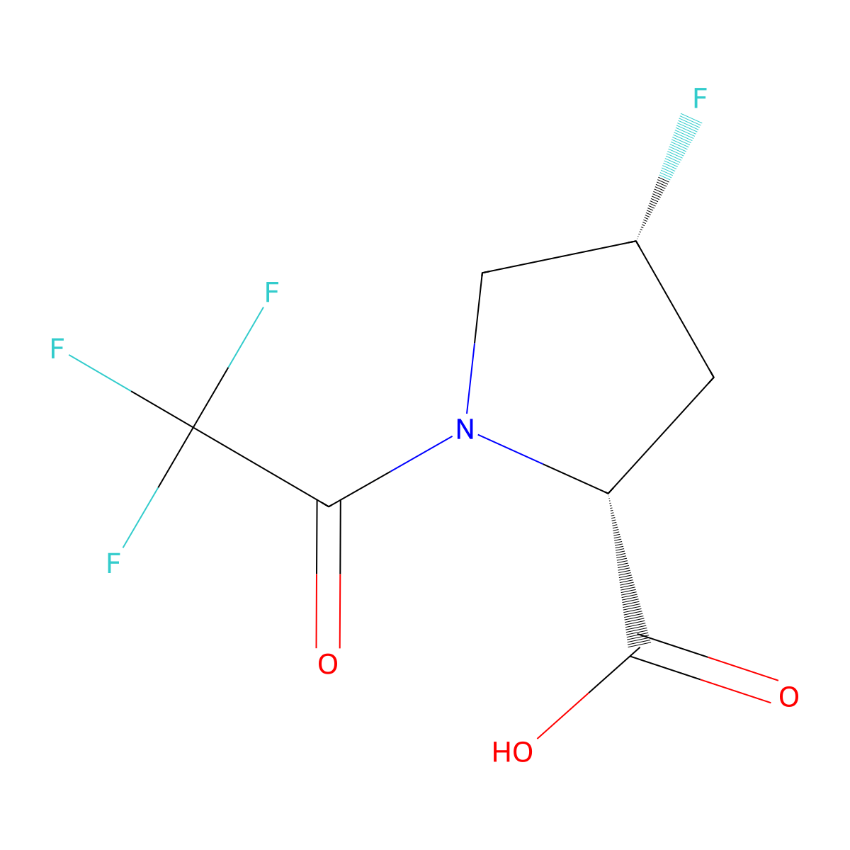 (2R,4R)-4-fluoro-1-(2,2,2-trifluoroacetyl)pyrrolidine-2-carboxylic acid molecular structure, CAS 2679939-68-3