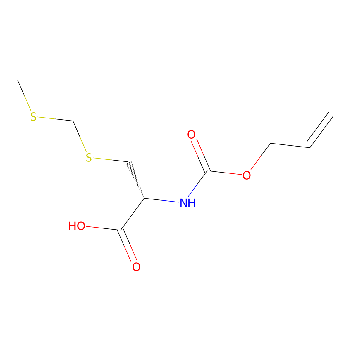 (2R)-3-{[(methylsulfanyl)methyl]sulfanyl}-2-{[(prop-2-en-1-yloxy)carbonyl]amino}propanoic acid molecular structure, CAS 2679939-70-7