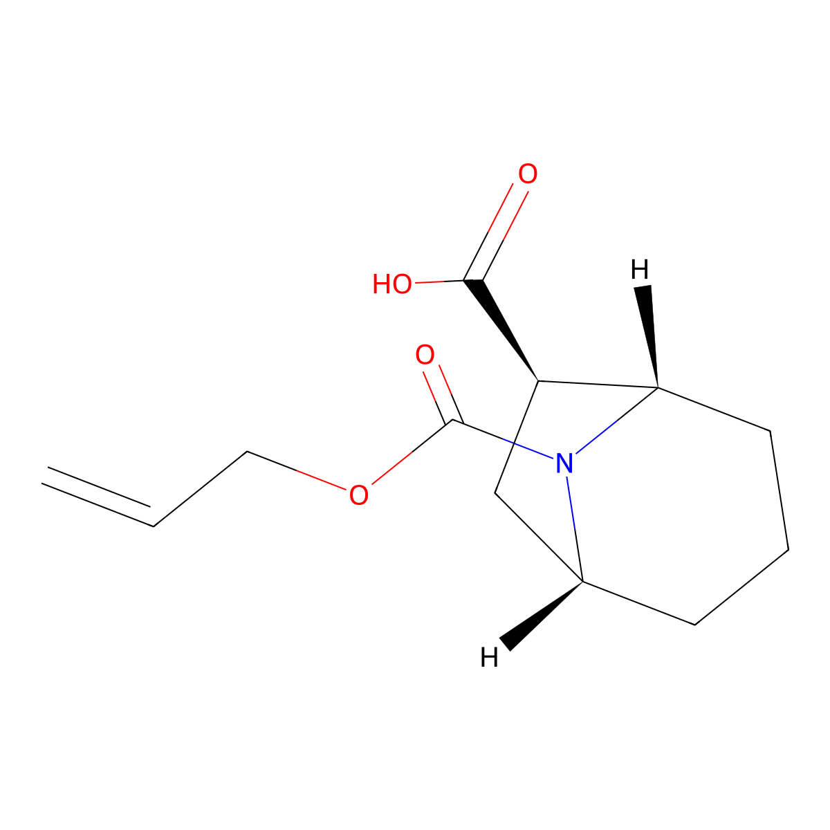 rac-(1R,5S,6R)-8-[(prop-2-en-1-yloxy)carbonyl]-8-azabicyclo[3.2.1]octane-6-carboxylic acid molecular structure, CAS 2679939-74-1