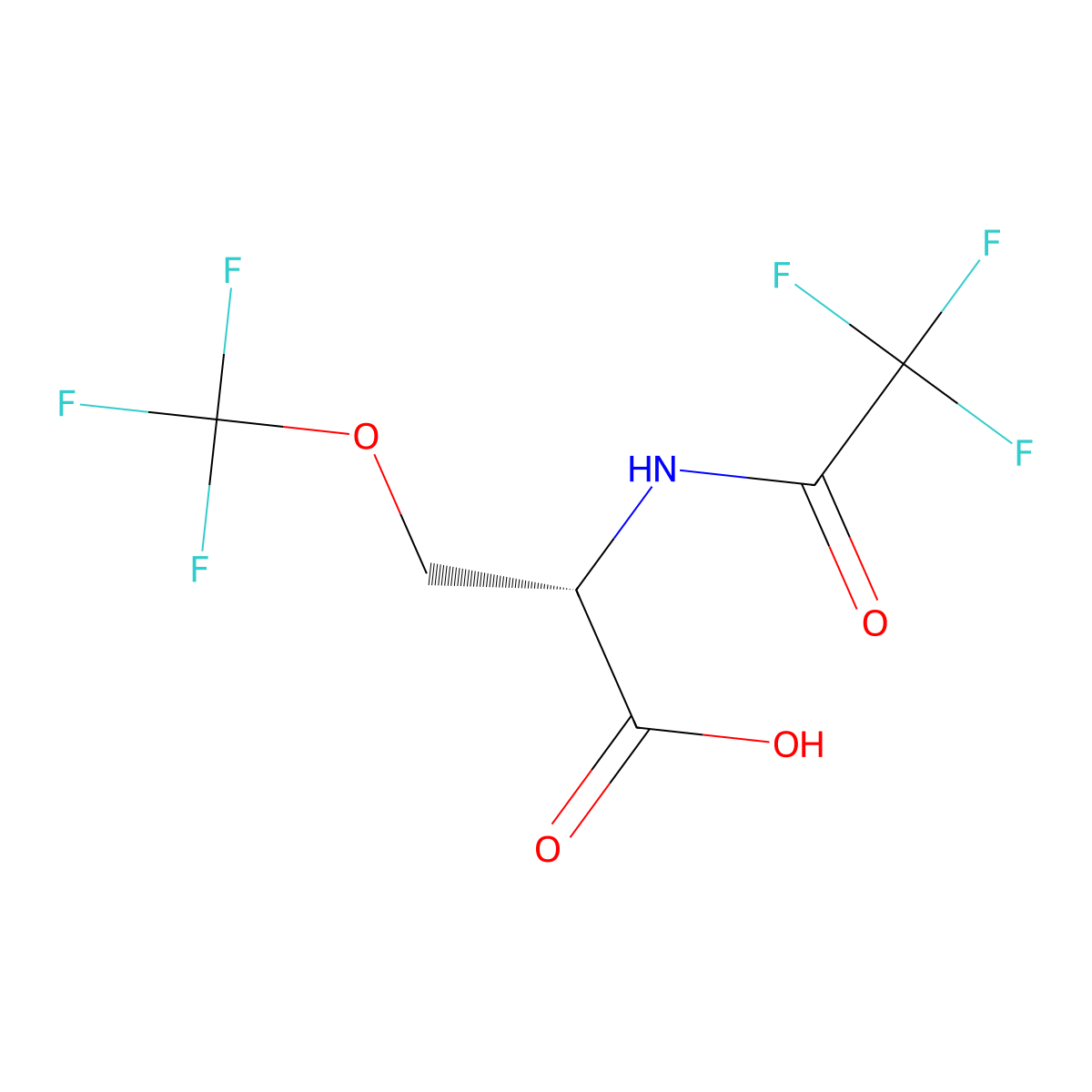 (2S)-2-(2,2,2-trifluoroacetamido)-3-(trifluoromethoxy)propanoic acid molecular structure, CAS 2679939-75-2