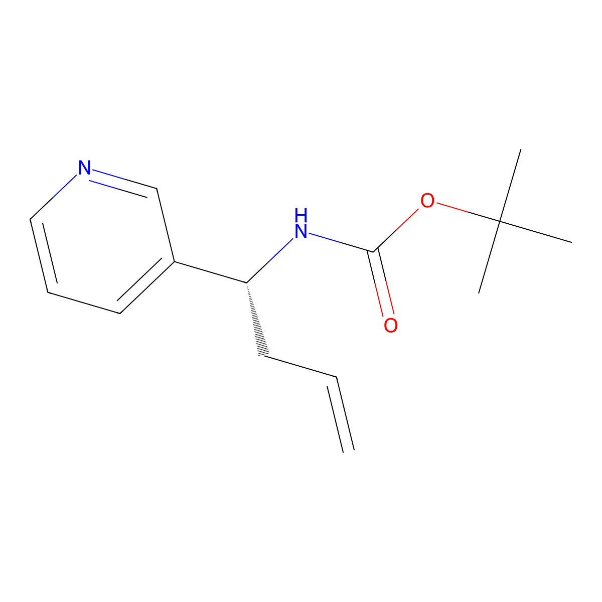 tert-butyl N-[(1R)-1-(pyridin-3-yl)but-3-en-1-yl]carbamate molecular structure, CAS 2679939-79-6