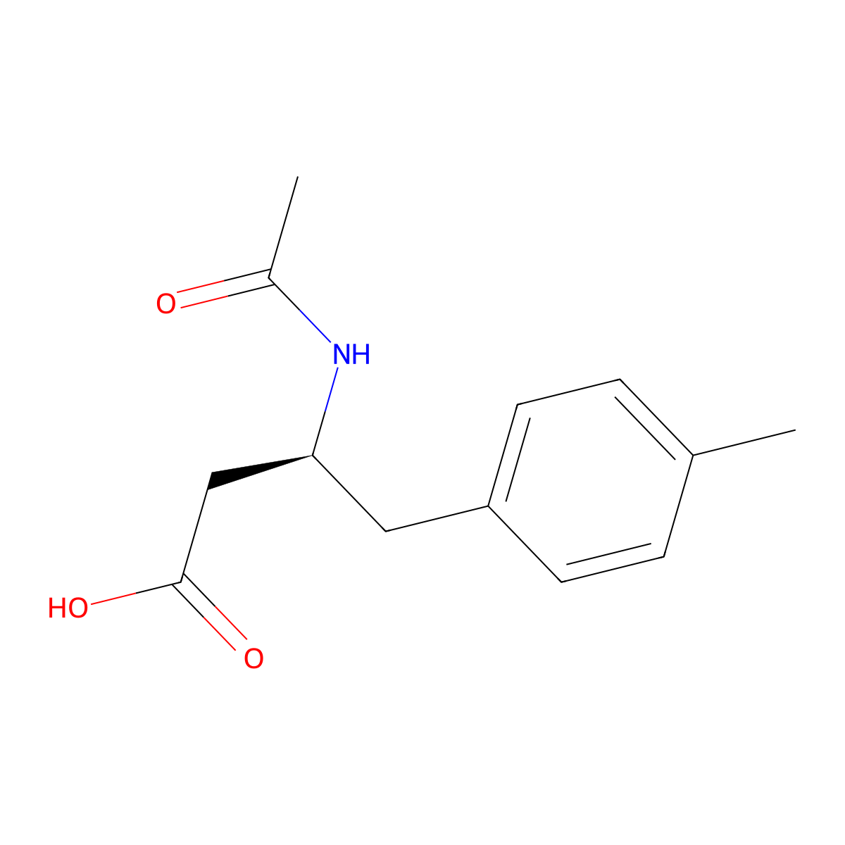 (3S)-3-acetamido-4-(4-methylphenyl)butanoic acid molecular structure, CAS 2679939-89-8