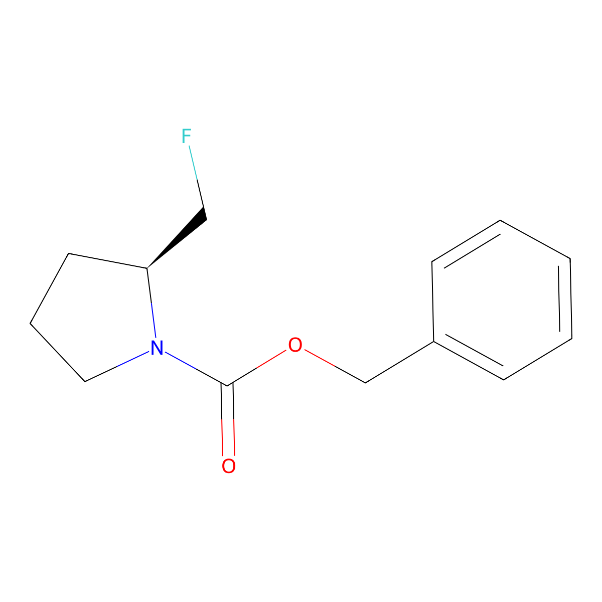 benzyl (2S)-2-(fluoromethyl)pyrrolidine-1-carboxylate molecular structure, CAS 2679939-90-1