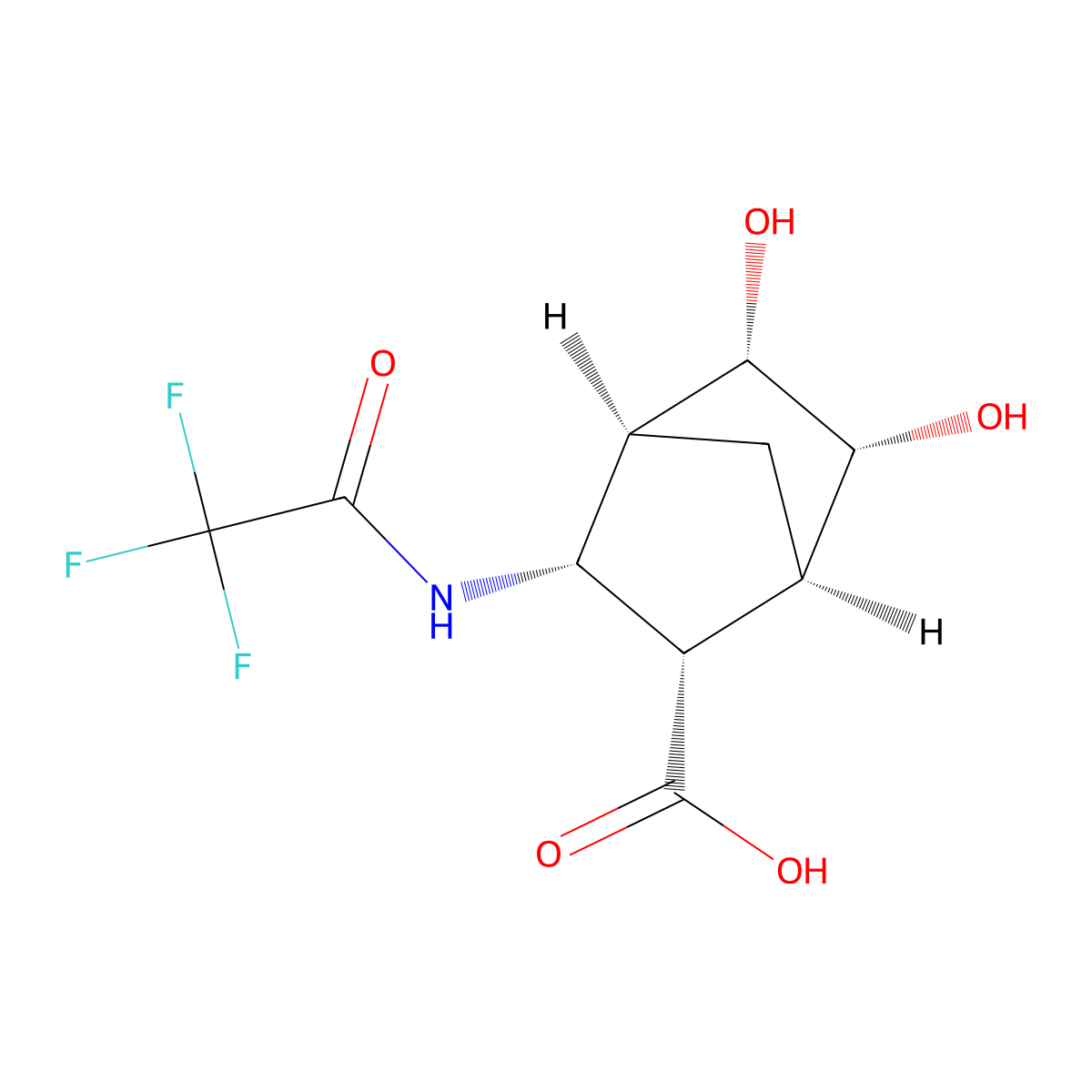 rac-(1R,2S,3R,4S,5S,6R)-5,6-dihydroxy-3-(2,2,2-trifluoroacetamido)bicyclo[2.2.1]heptane-2-carboxylic acid molecular structure, CAS 2679939-92-3