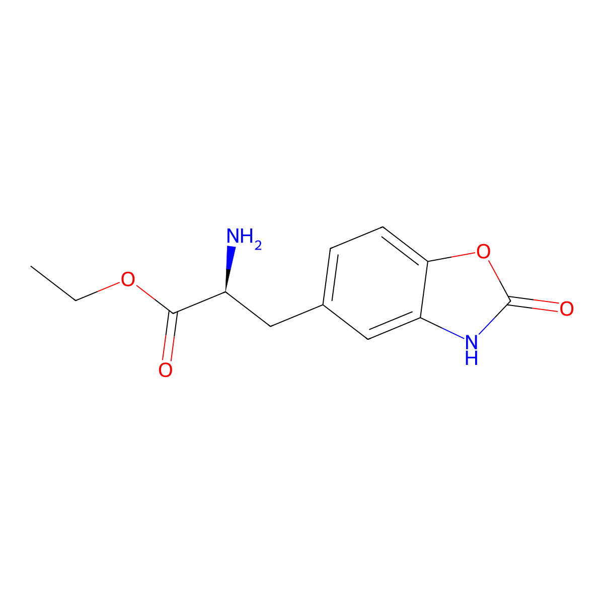 ethyl (2S)-2-amino-3-(2-oxo-2,3-dihydro-1,3-benzoxazol-5-yl)propanoate molecular structure, CAS 2679939-94-5